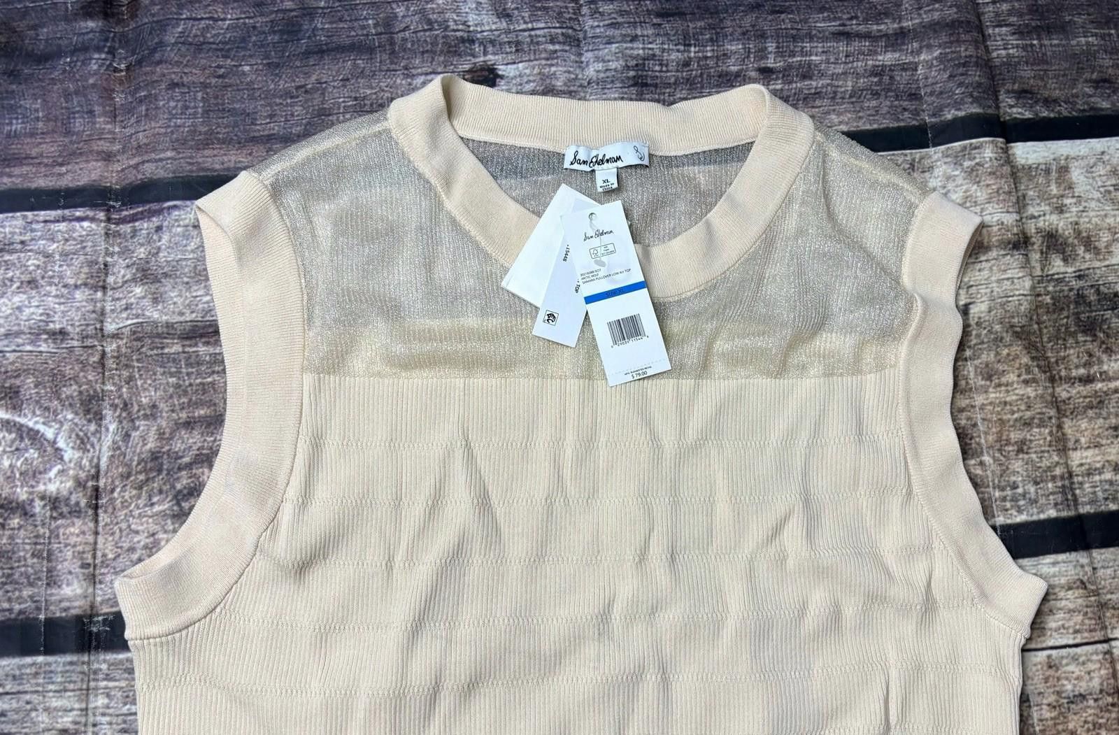 Other Sam Edelman Top Women's XL Samara Metallic Knit Sheer $79 Size XL / US 12-14 / IT 48-50 - 4 Thumbnail