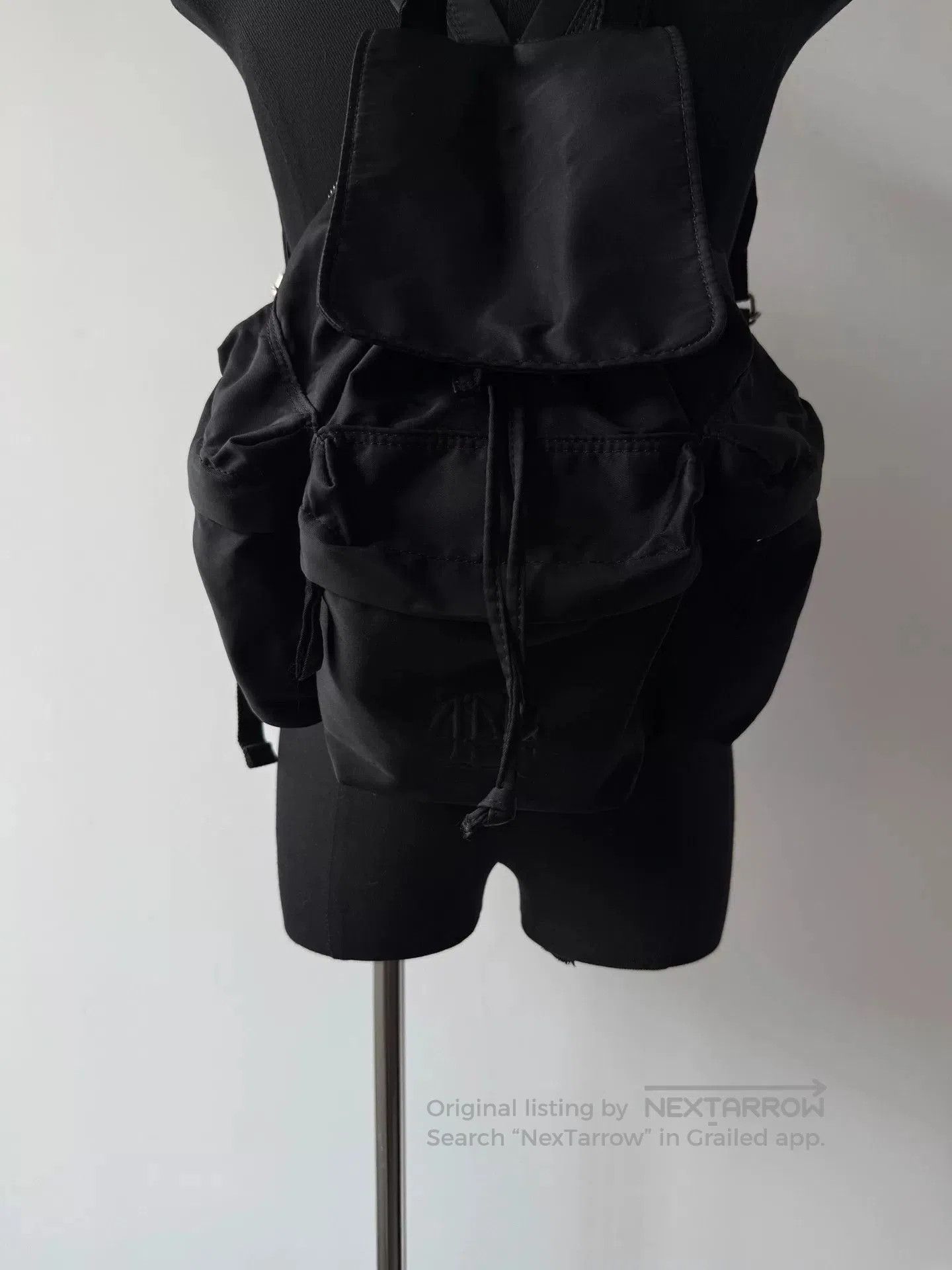 Jean Paul Gaultier Jean Paul Gaultier Black Parachute Backpack. Size ONE SIZE - 6 Thumbnail