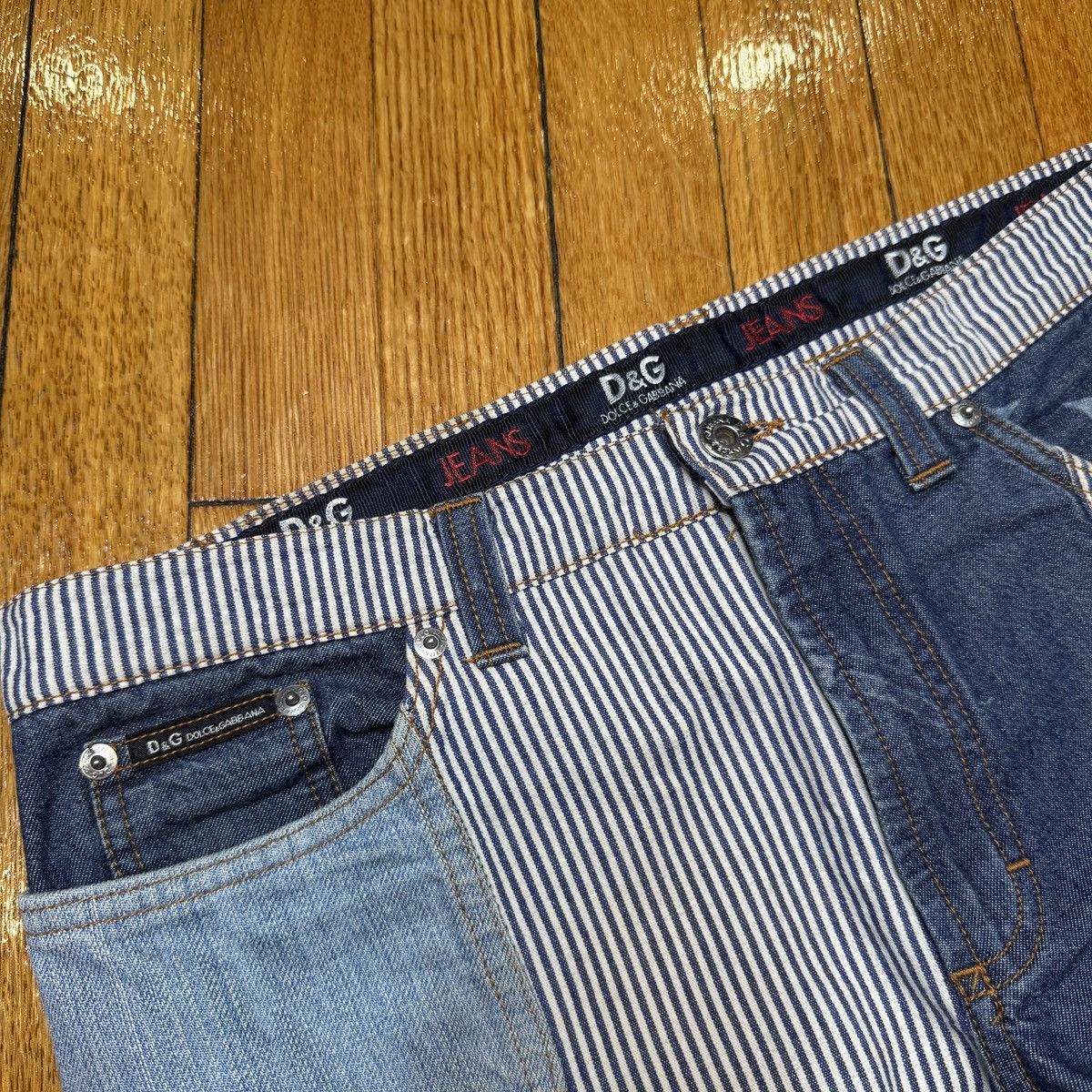 Dolce & Gabbana RARE Dolce & Gabanna Patchwork Vintage Women Flare Jeans Size 32" / US 10 / IT 46 - 3 Thumbnail