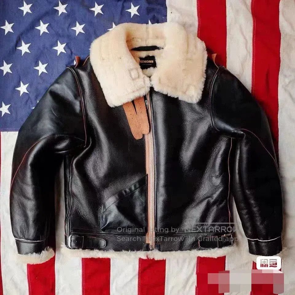 Raf Simons er jacket with shearling collar. Size US XL / EU 56 / 4 - 1 Thumbnail