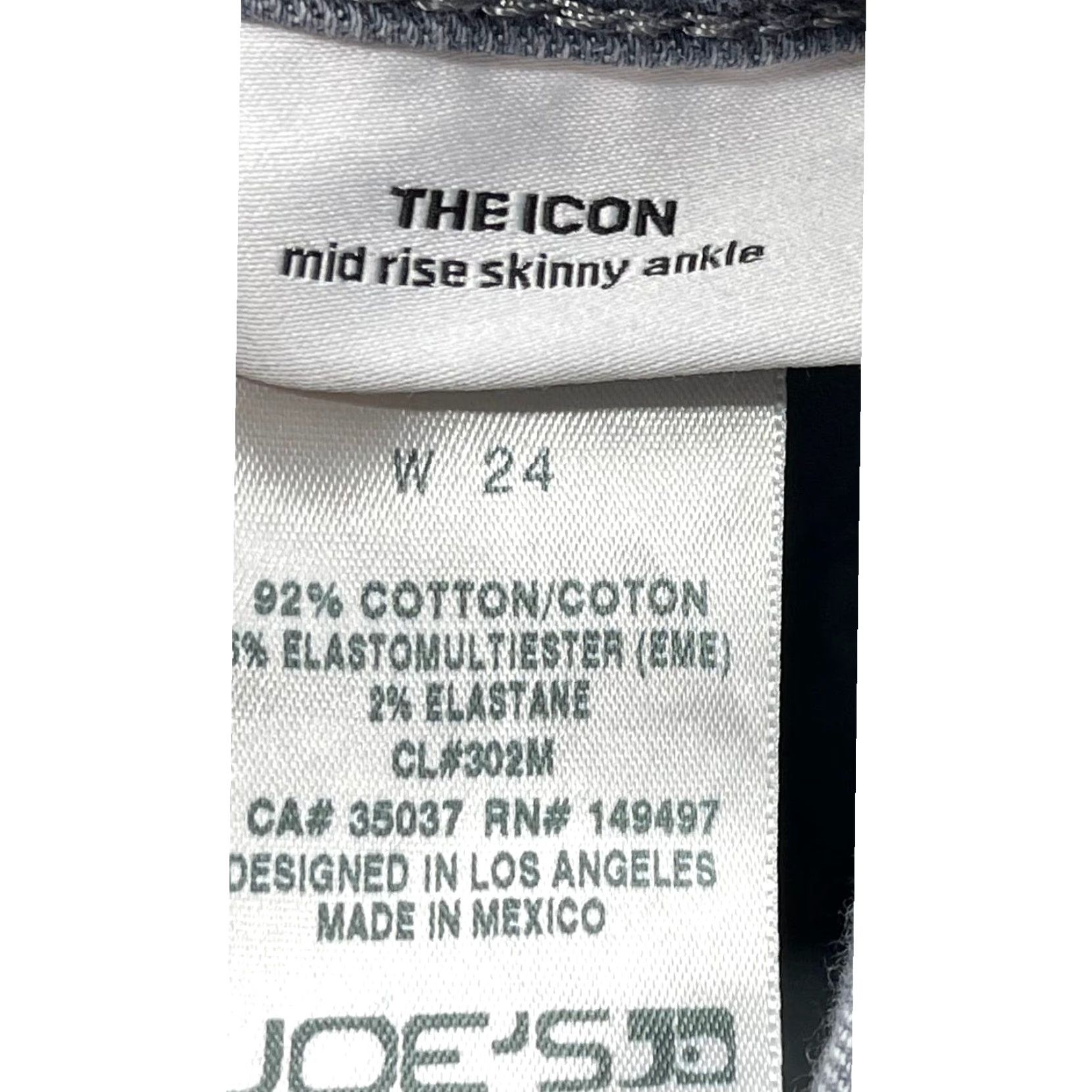 Vintage Joes Jeans Women Size 24 Gray The Icon Mid Rise Skinny Denim Cotton Blend Casual Jeans Size 42" / US 20 - 6 Thumbnail