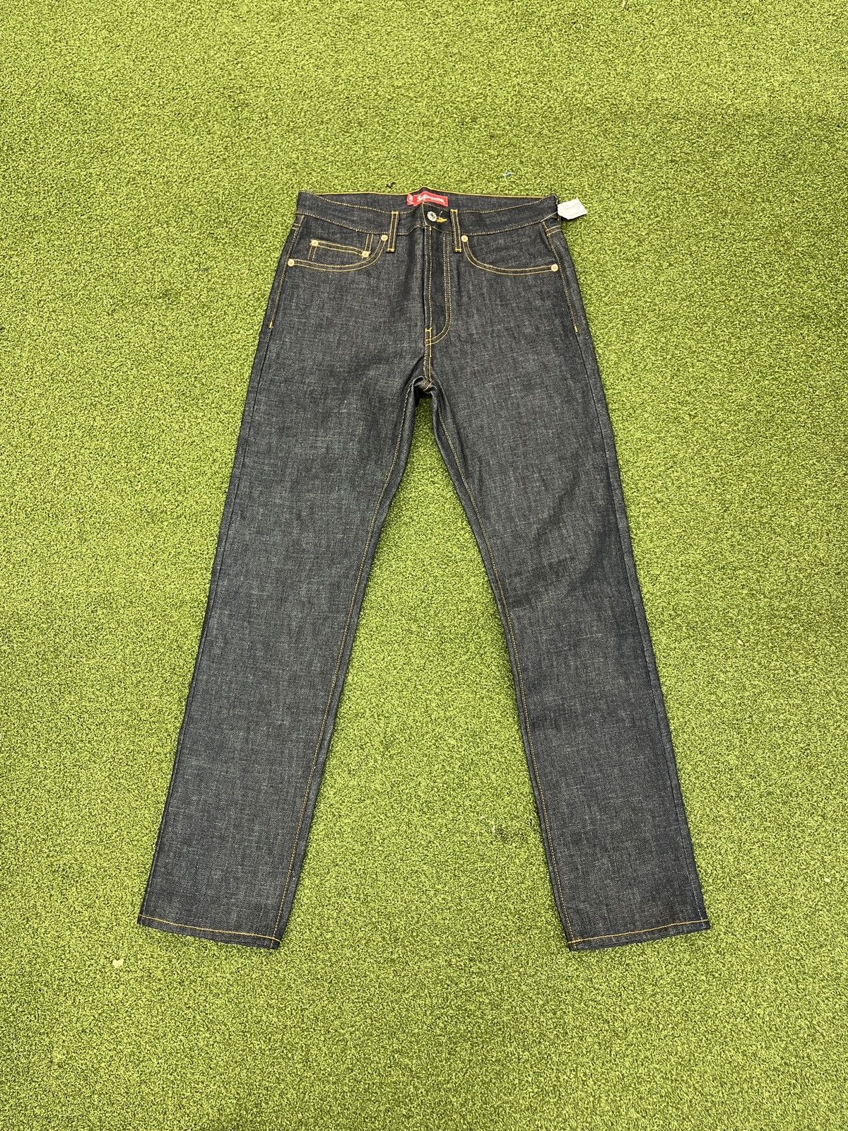 image of Supreme Raw Indigo Denim Size 30 in Navy, Men's