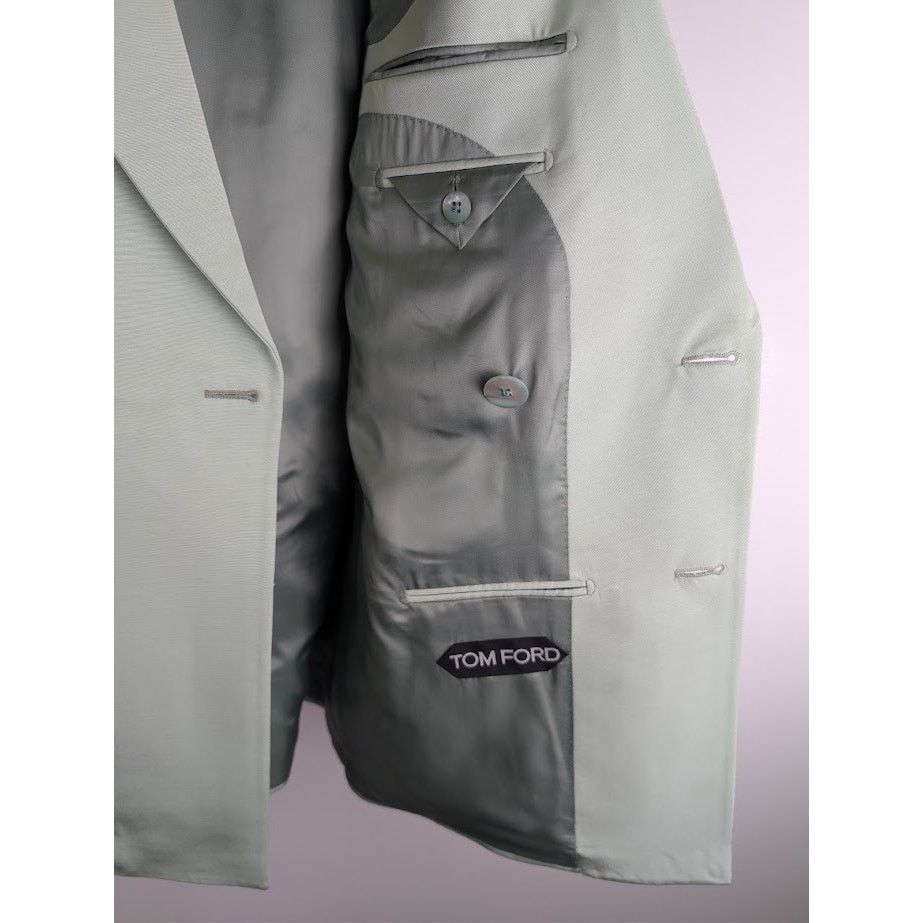 Tom Ford o1rshd1 Double Breasted Jacket in Light Green Size US M / EU 48-50 / 2 - 8 Thumbnail