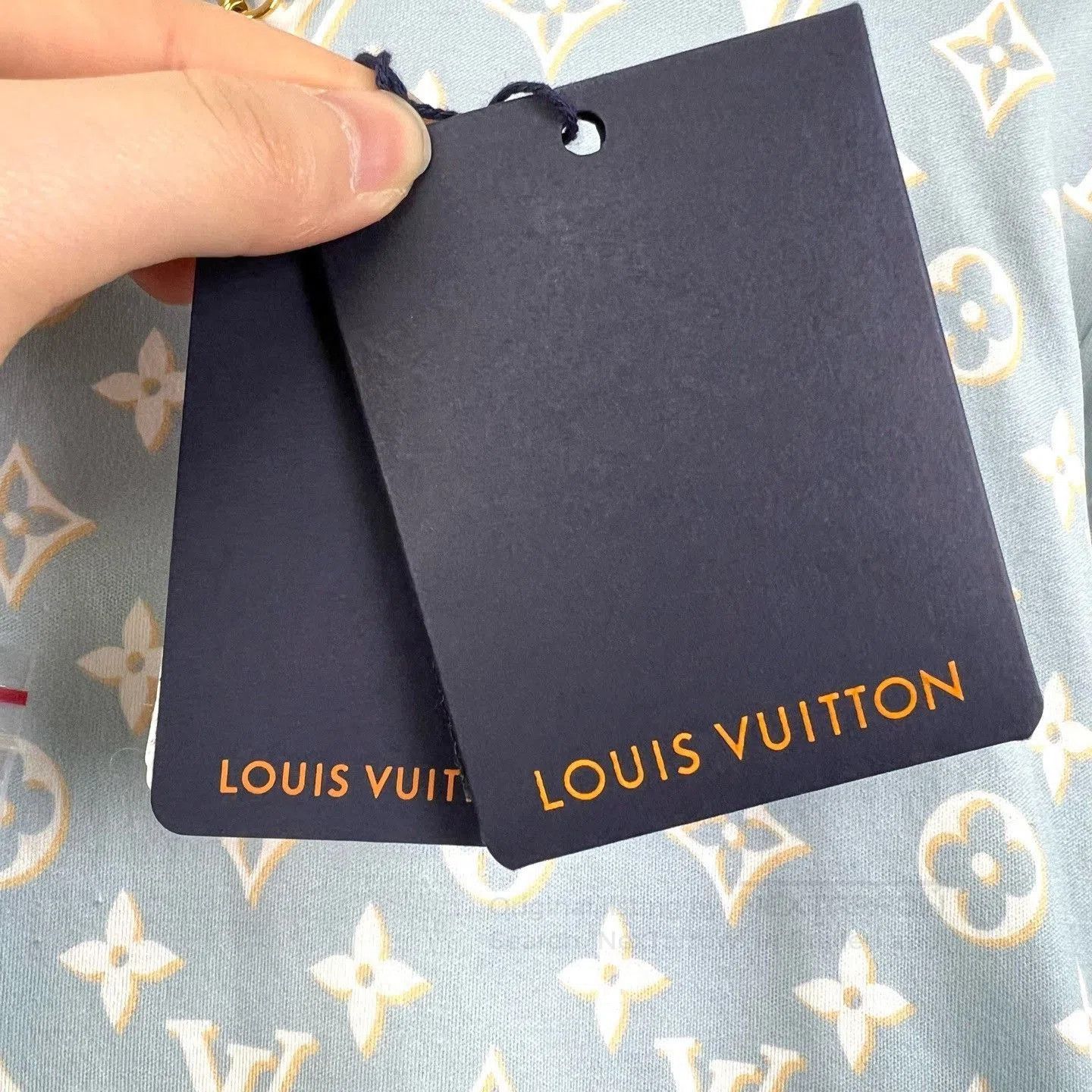 Louis Vuitton LV Blue All-over Print Round Neck Dress. Size S / US 4 / IT 40 - 7 Thumbnail