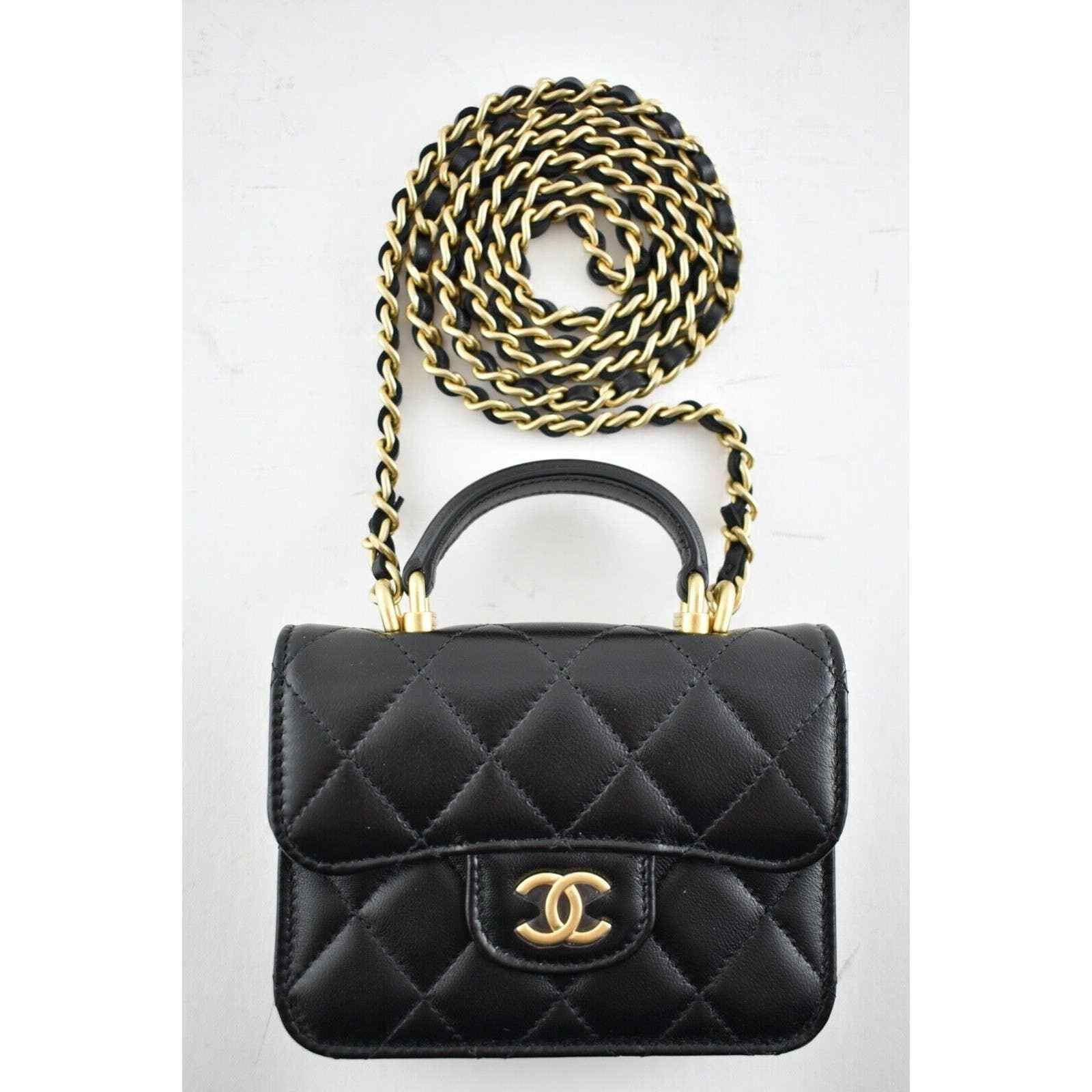 Chanel Chanel Coin Purse With Chain Gold Handle Crossbody Bag Size ONE SIZE - 2 Thumbnail