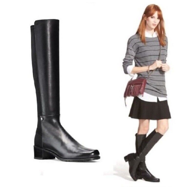 Stuart Weitzman STUART WEITZMAN Leather Knee High Black Riding Boots Size 8 Size US 8 / IT 38 - 2 Thumbnail