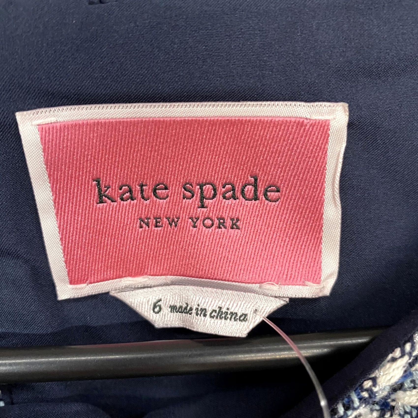 Vintage kate spade new york Dress Womens 6 Blue Nautical Tweed Fit Flare Sleeveless Size M / US 6-8 / IT 42-44 - 6 Thumbnail