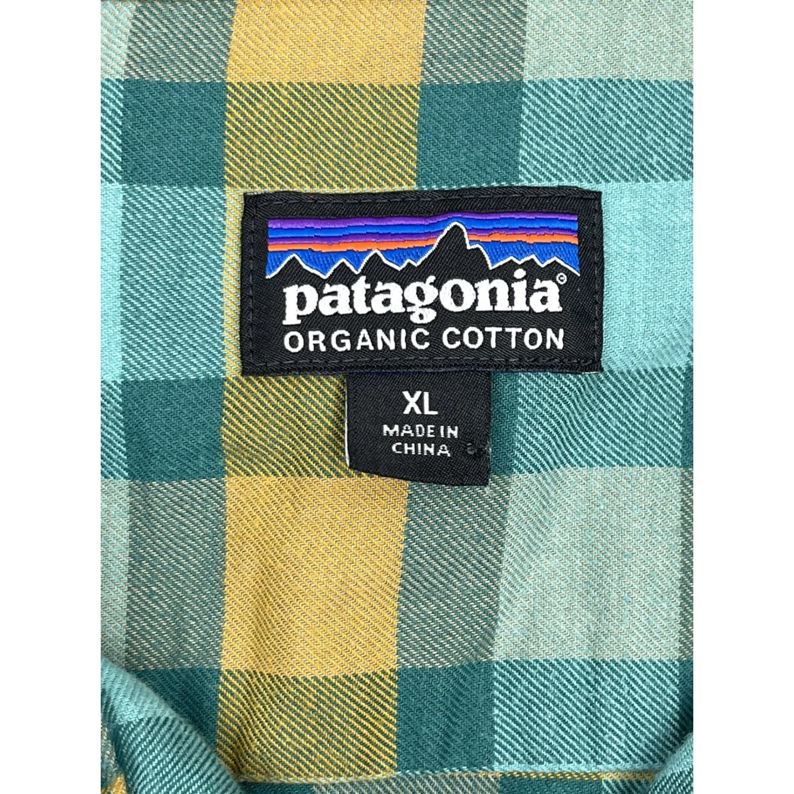 Patagonia Checkered Long Sleeve Shirt XL Organic Cotton