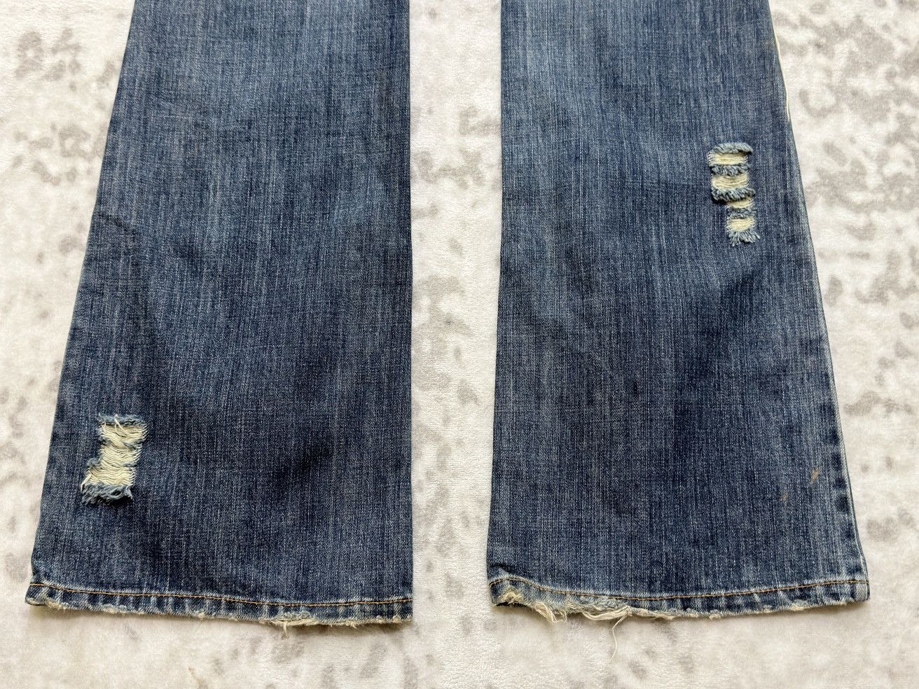 Japanese Brand Splendid Low Rise Distressed Flare Jeans Y2K Grunge Size US 32 / EU 48 - 14 Thumbnail