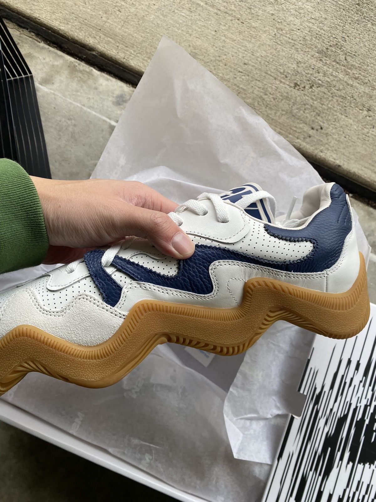 MSCHF MSCHF V2 Wav White Navy Size US 10 / EU 43 - 4 Thumbnail