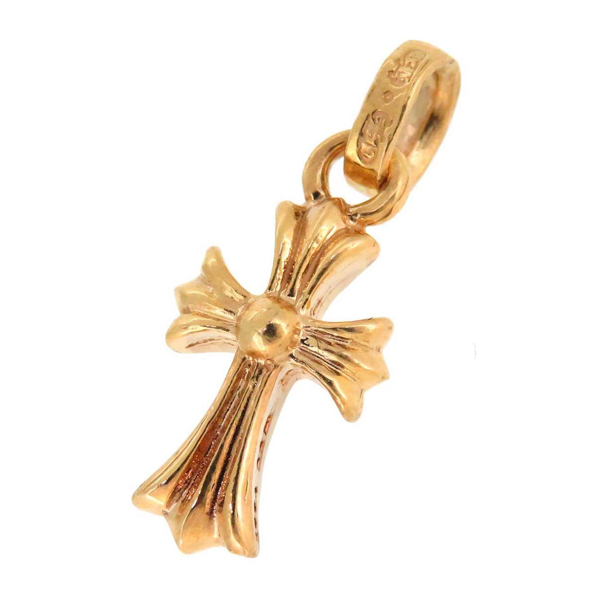 image of Chrome Hearts Gold Baby Fat Cross Charm, Men's