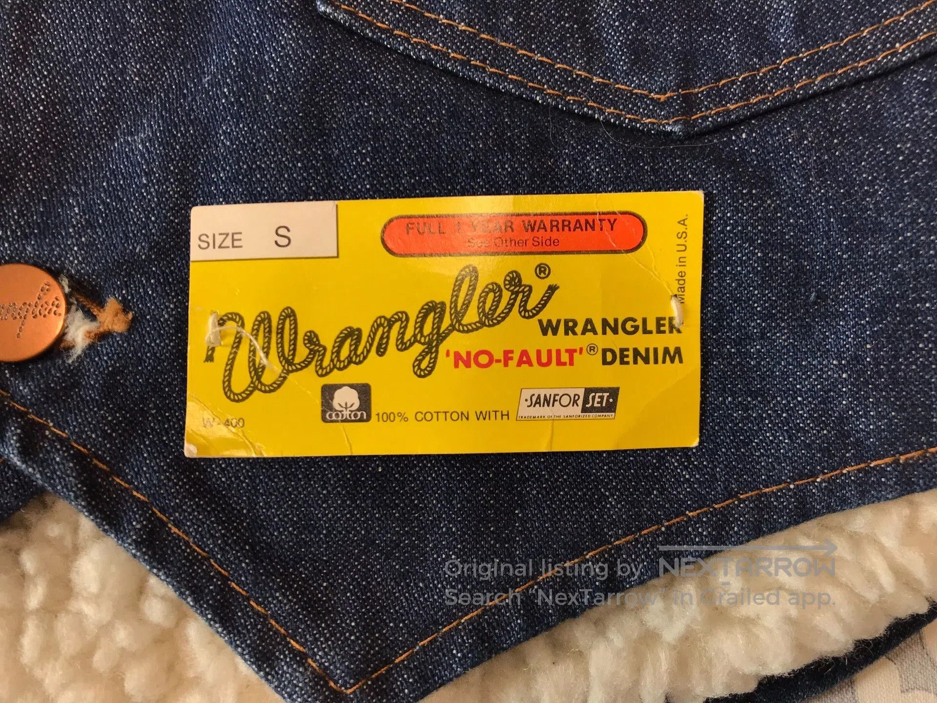 Wrangler 80s Wrangler Sherpa Lined Western Vest. Size US S / EU 44-46 / 1 - 7 Thumbnail
