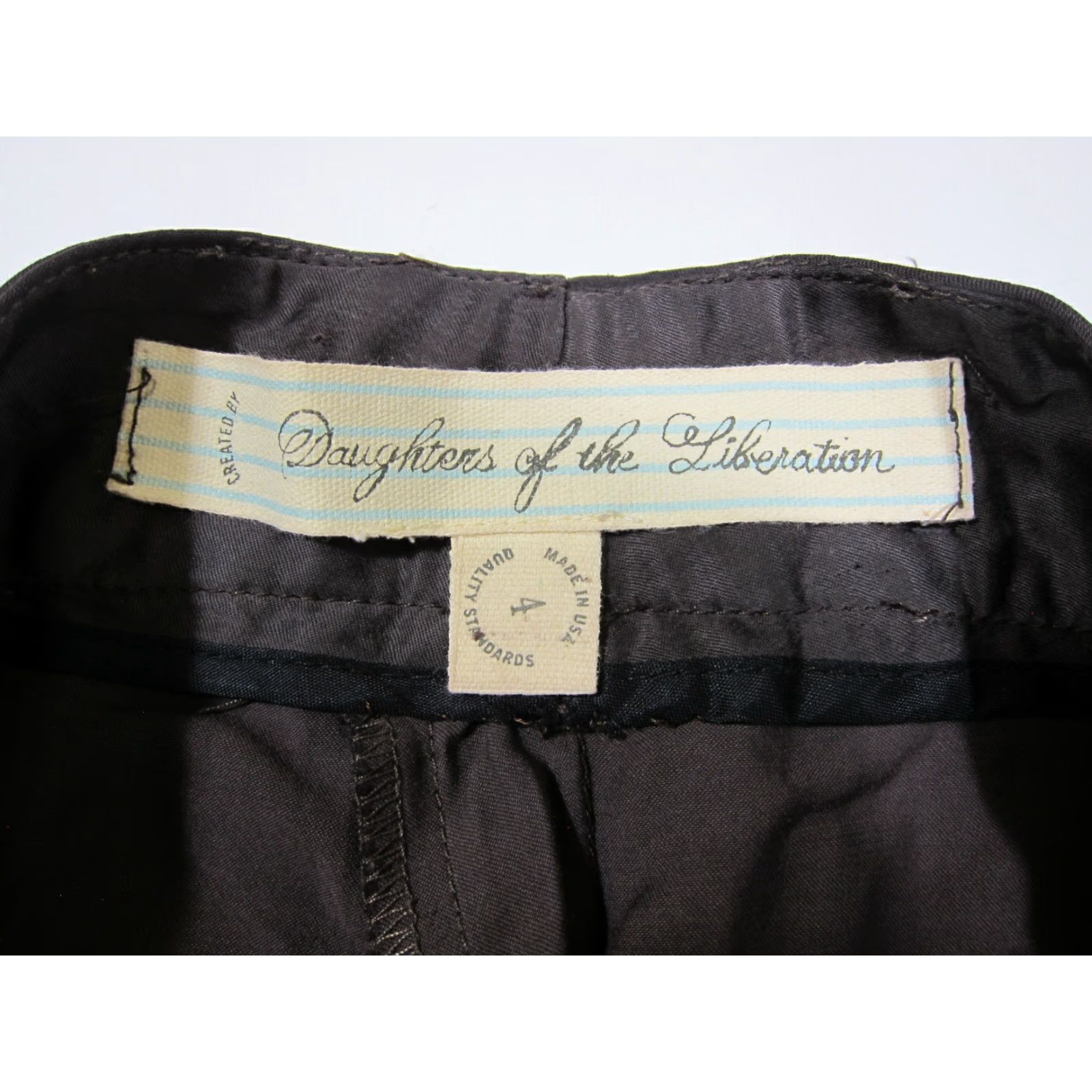 Vintage Daughters Of The Liberation Rayon Brown High Rise Capri Cropped Pant Size 4 Size 27" / US 4 / IT 40 - 3 Thumbnail