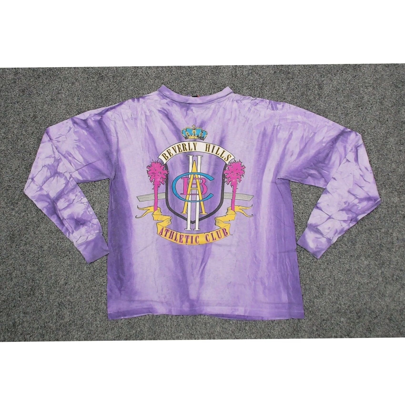 Vintage VINTAGE Beverly Hills Athletic Club Long Sleeve Shirt Crown Crest 90s Tie Dye Womens L Size L / US 10 / IT 46 - 3 Thumbnail