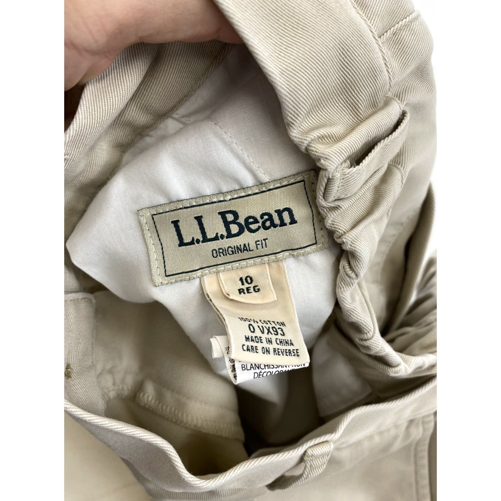 Vintage L.L. Bean Pleated Pants Womens 10 Khaki Beige Cotton Chino Straight Pants Women Size 32" / US 10 / IT 46 - 3 Thumbnail