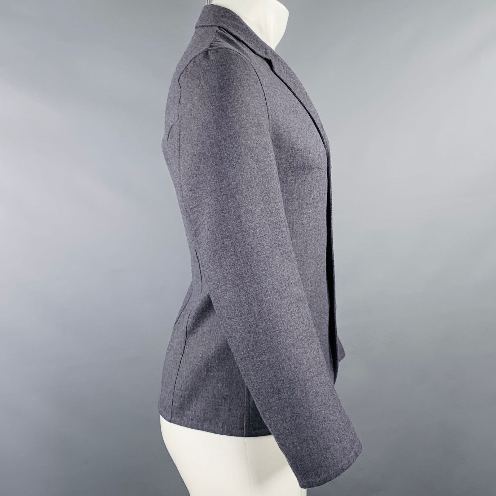 Jil Sander JIL SANDER Size 38 Grey Wool Single Breasted Jacket Size US M / EU 48-50 / 2 - 2 Thumbnail