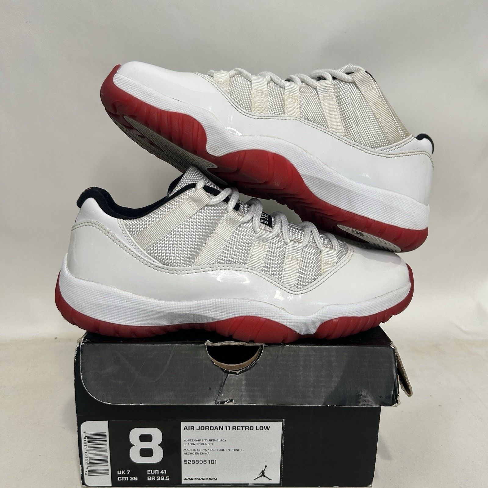 Jordan Brand Nike Air Jordan Retro XI Low “Cherry/White Red" Size US 8 / EU 41 - 1 Thumbnail