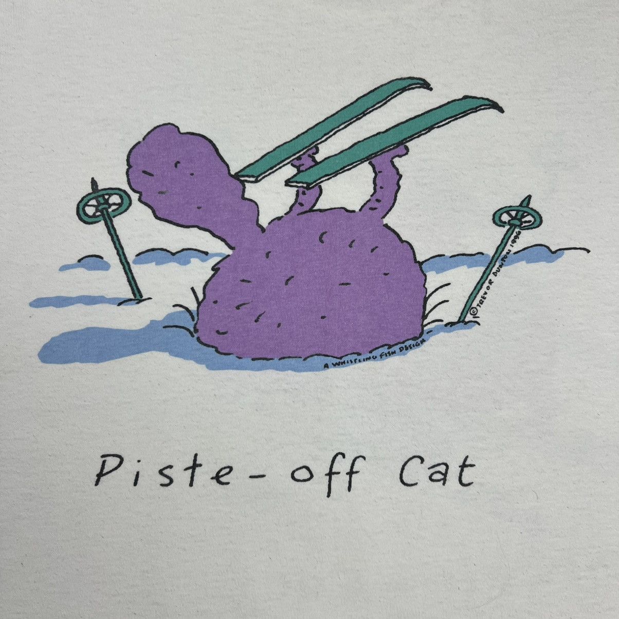 Designer Rare! Trevor Dunton Off Piste Cat Vintage Big Logo Tee 1996 Size US XL / EU 56 / 4 - 20 Thumbnail