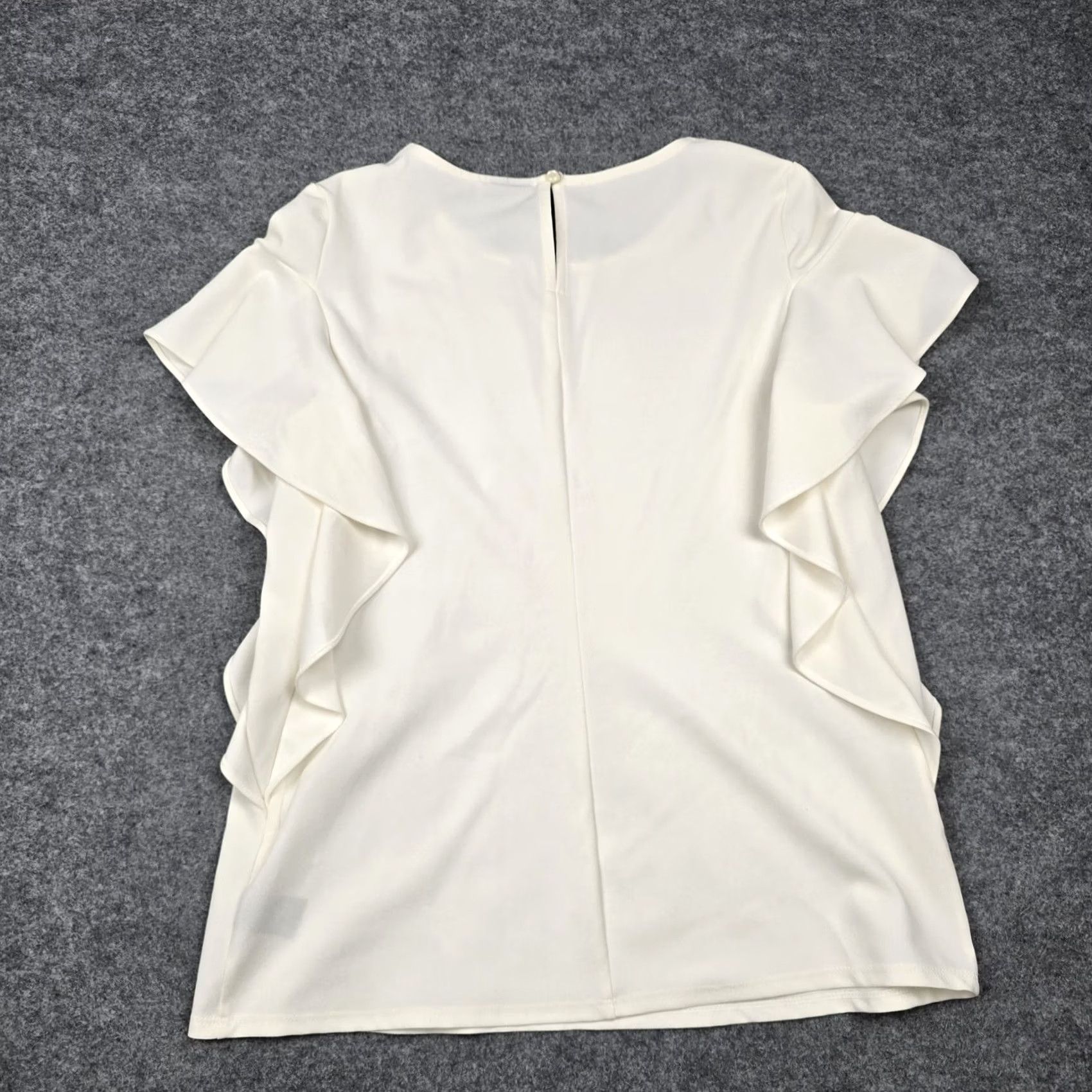 Worthington Worthington Blouse Womens M White Ruffle Flutter Sleeve Top Workwear Size M / US 6-8 / IT 42-44 - 5 Thumbnail