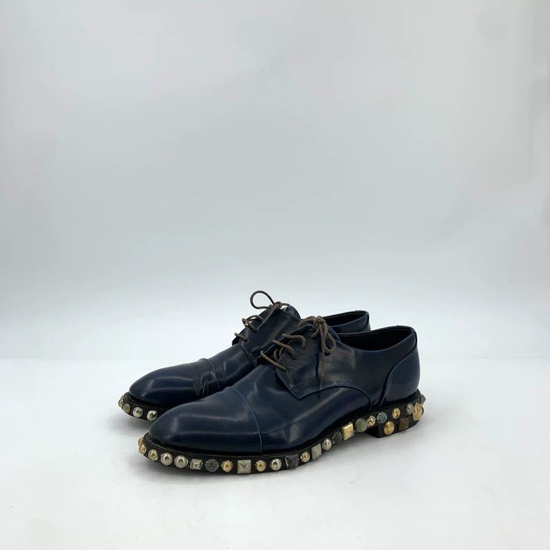 Louis Vuitton Louis Vuitton Black studded leather shoes with round toe s Size US 5 / EU 37 - 1 Thumbnail