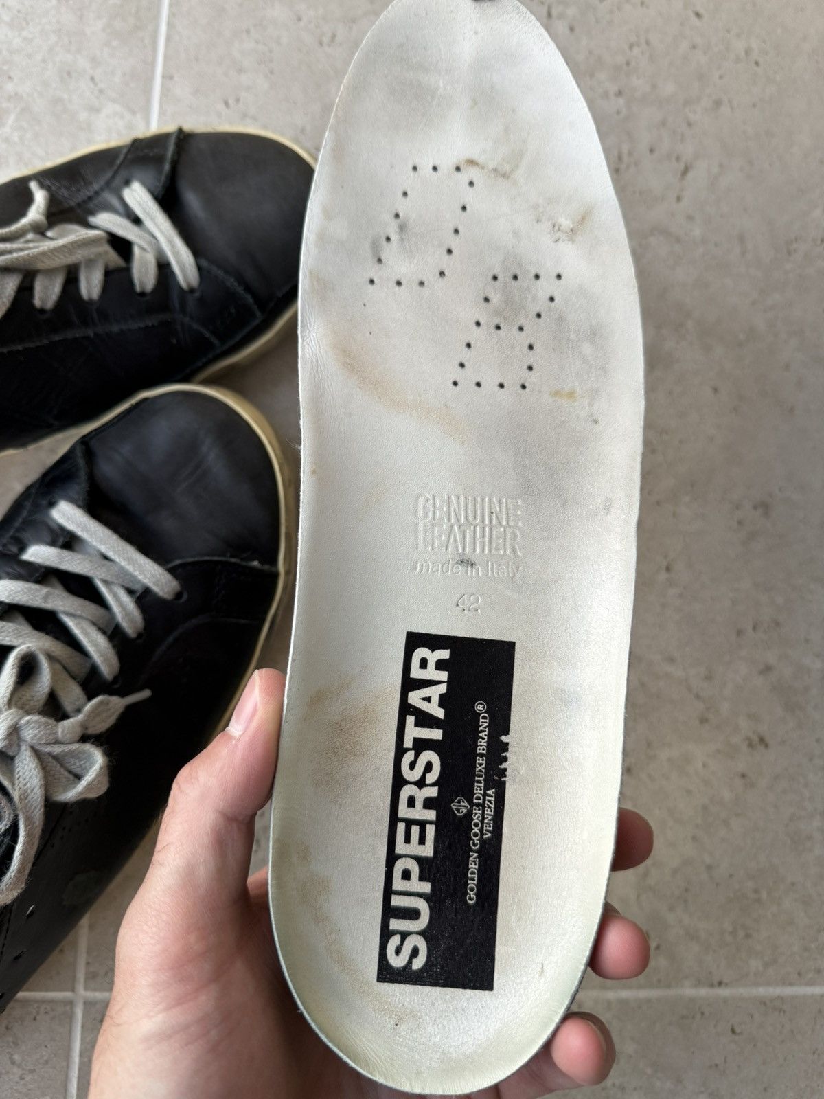 Golden Goose Golden Goose Superstar All Black Leather Sneakers Size US 9 / EU 42 - 8 Thumbnail