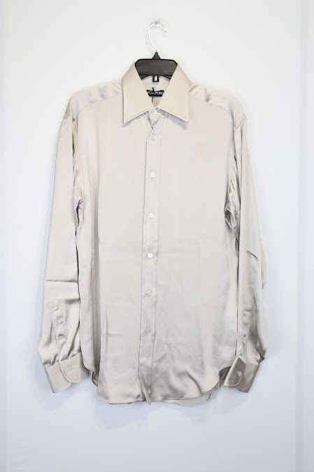 image of Tom Ford O1Rshd Silk Blend Button Up In Off White, Men's (Size Small)