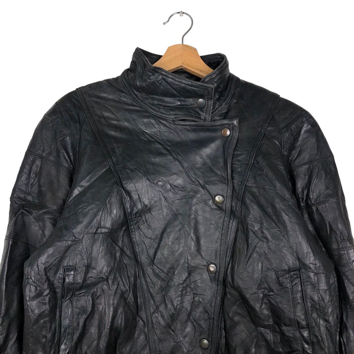 Japanese Brand 🔥Cropped Vintage Leather Jacket Double Breast Abba Japan Size US M / EU 48-50 / 2 - 3 Thumbnail