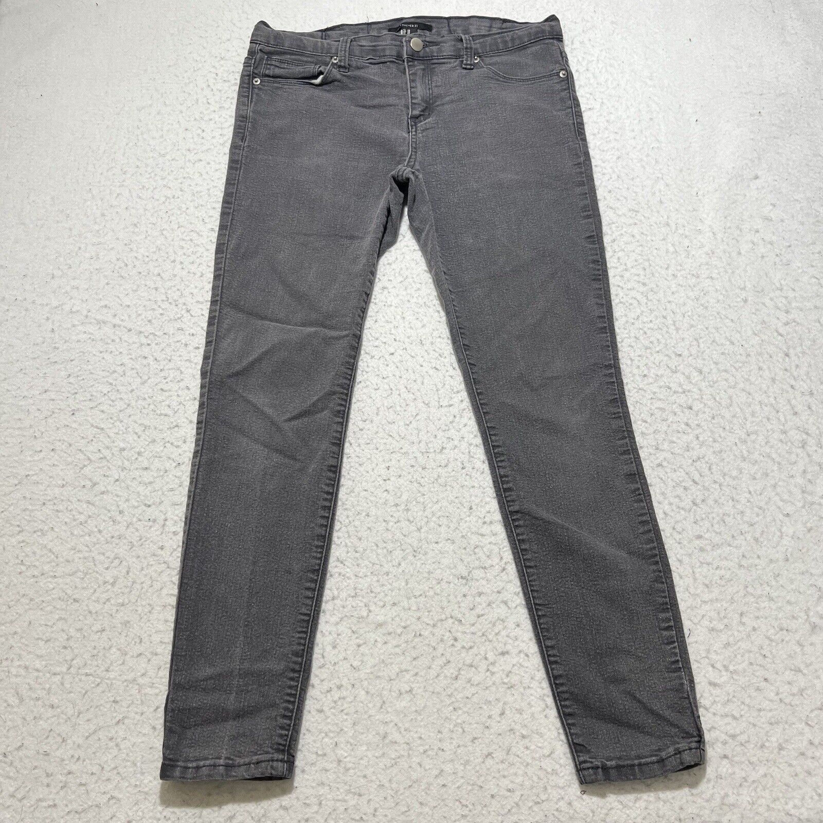 Forever 21 Forever21 28x27 Skinny Leg Gray Stretch Denim Low Rise Jeans Size 28" / US 6 / IT 42 - 1 Thumbnail
