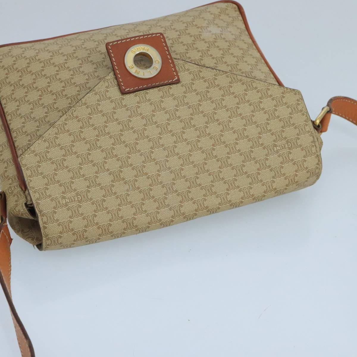 Celine CELINE Macadam Canvas Shoulder Bag Beige Gold Size ONE SIZE - 6 Thumbnail