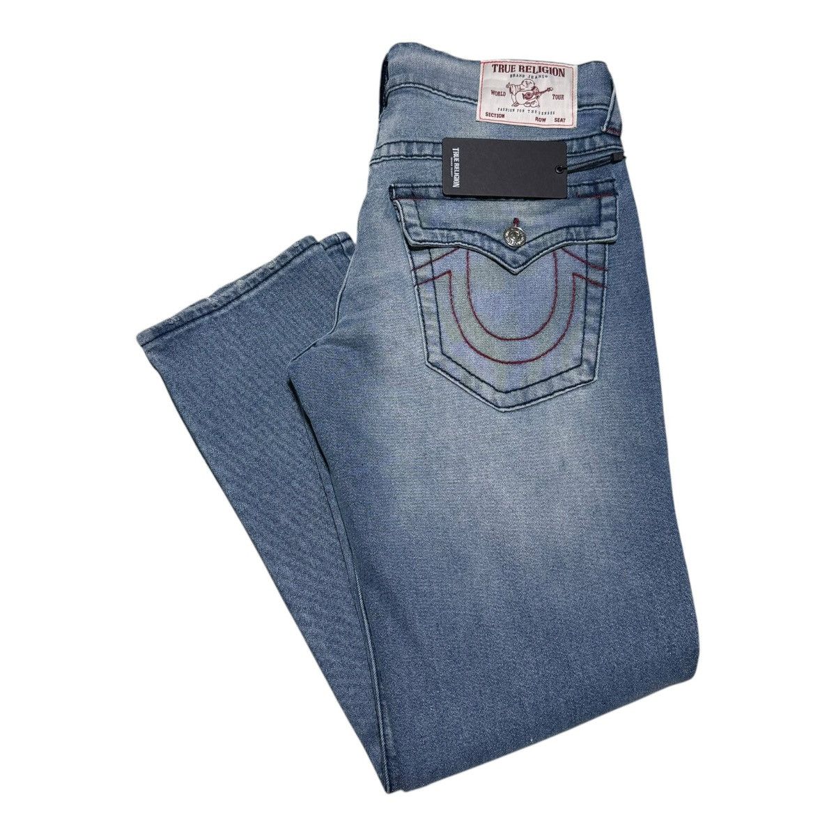 NWT True Religion Geno Big T Flap Relaxed Slim Jeans 32x31