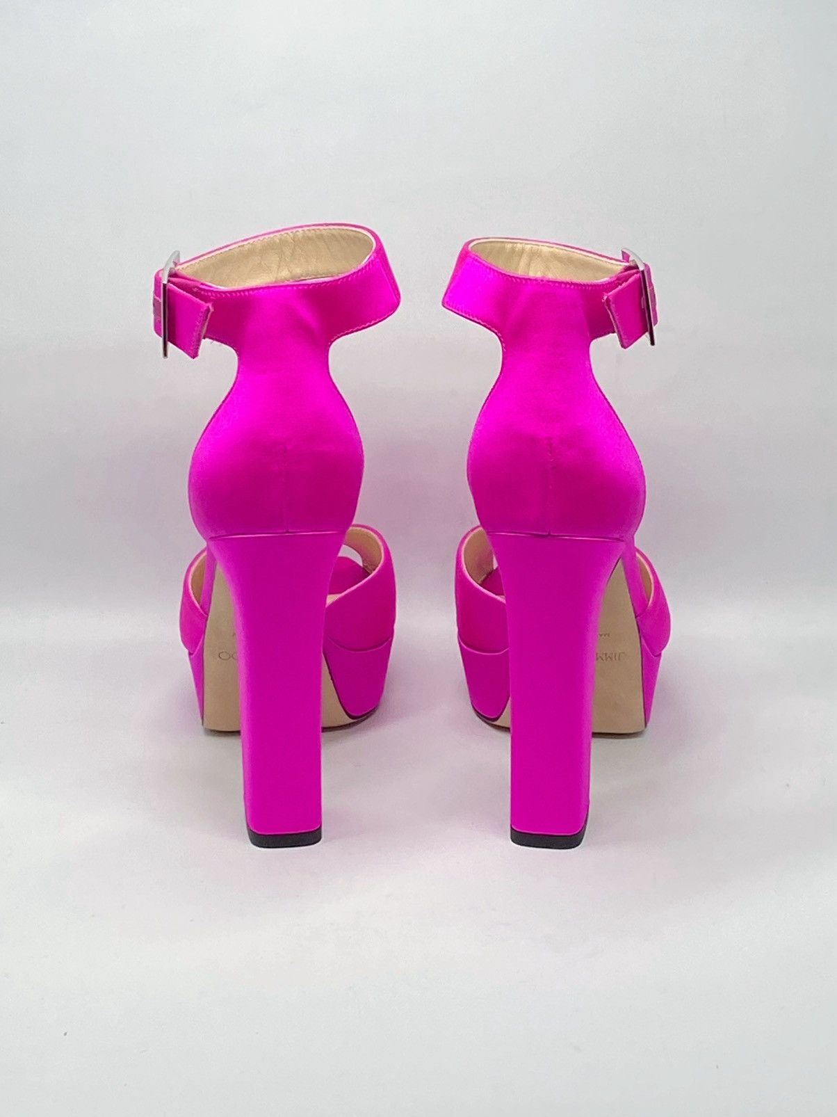 Jimmy Choo Jimmy Choo Socorie 120 Satin Platform Sandals size 37.5 Size US 7.5 / IT 37.5 - 10 Thumbnail