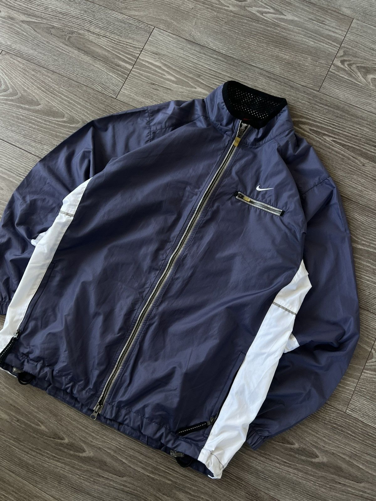 Nike × Vintage ‼️Vintage Nike 90s Knit Logo Swoosh Windbreaker Jacket Size US M / EU 48-50 / 2 - 5 Thumbnail