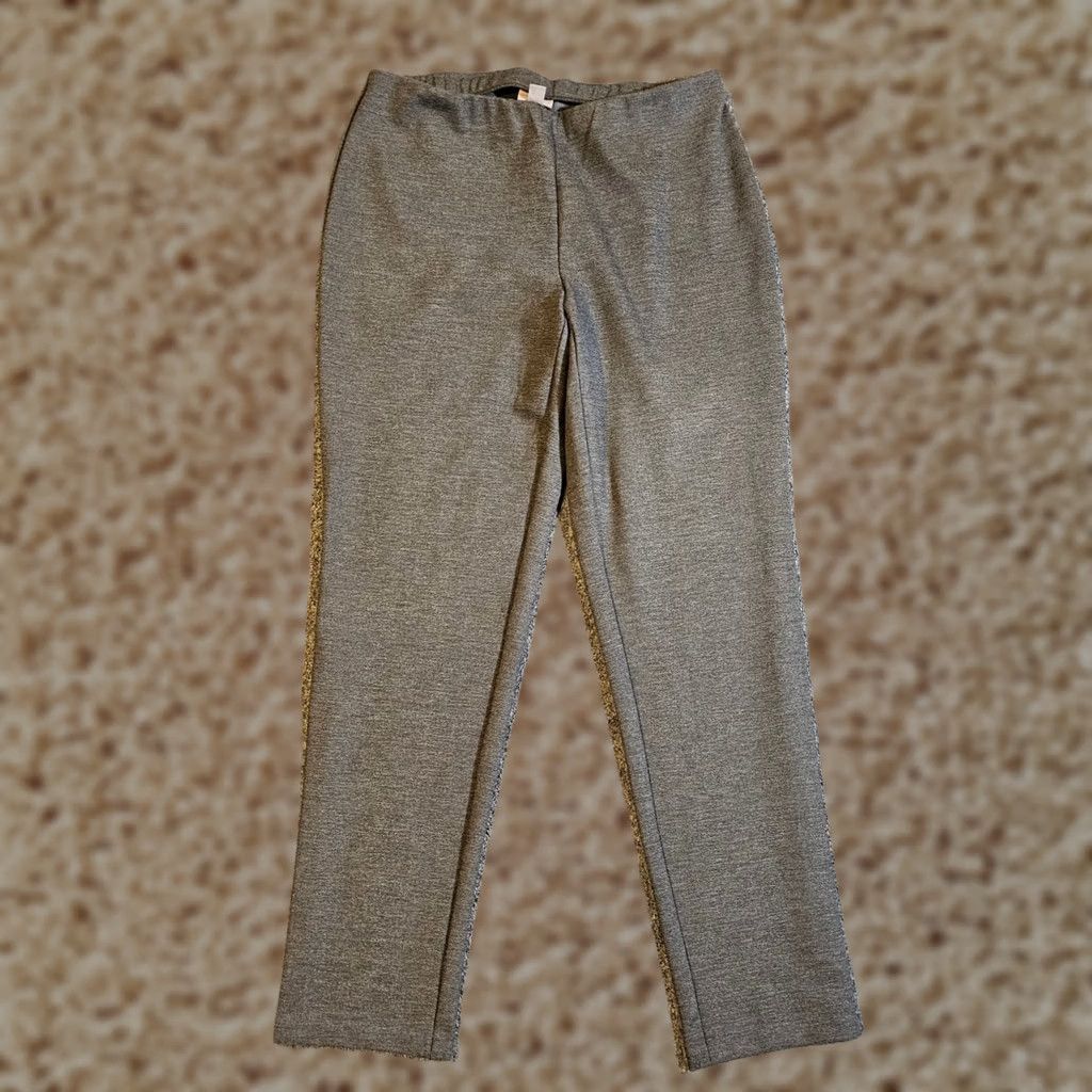 J. Jill J Jill Pants Women Medium Petite Gray Ponte Slim Leg Elastic Waist Casual Cap-se 90s? Size 30" / US 8 / IT 44 - 1 Thumbnail