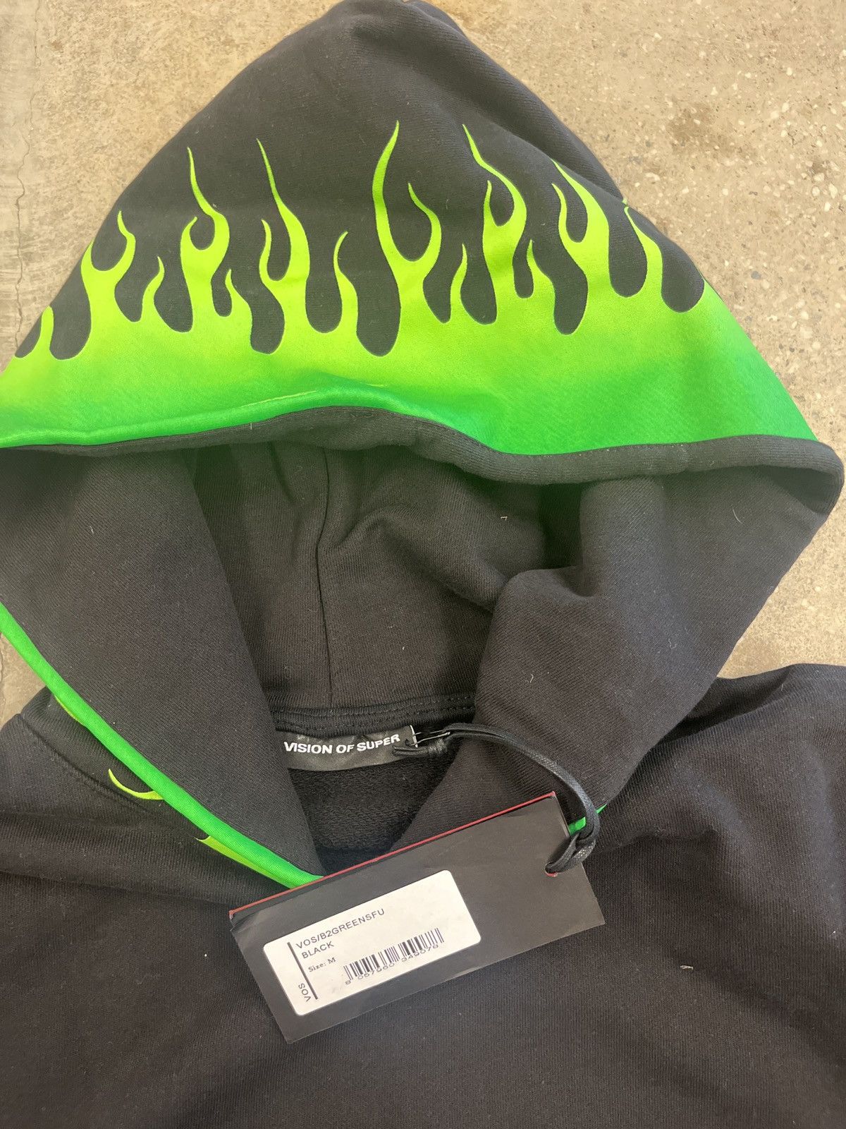 Other VISION OF SUPER black/green flame hoodie Size US M / EU 48-50 / 2 - 4 Thumbnail