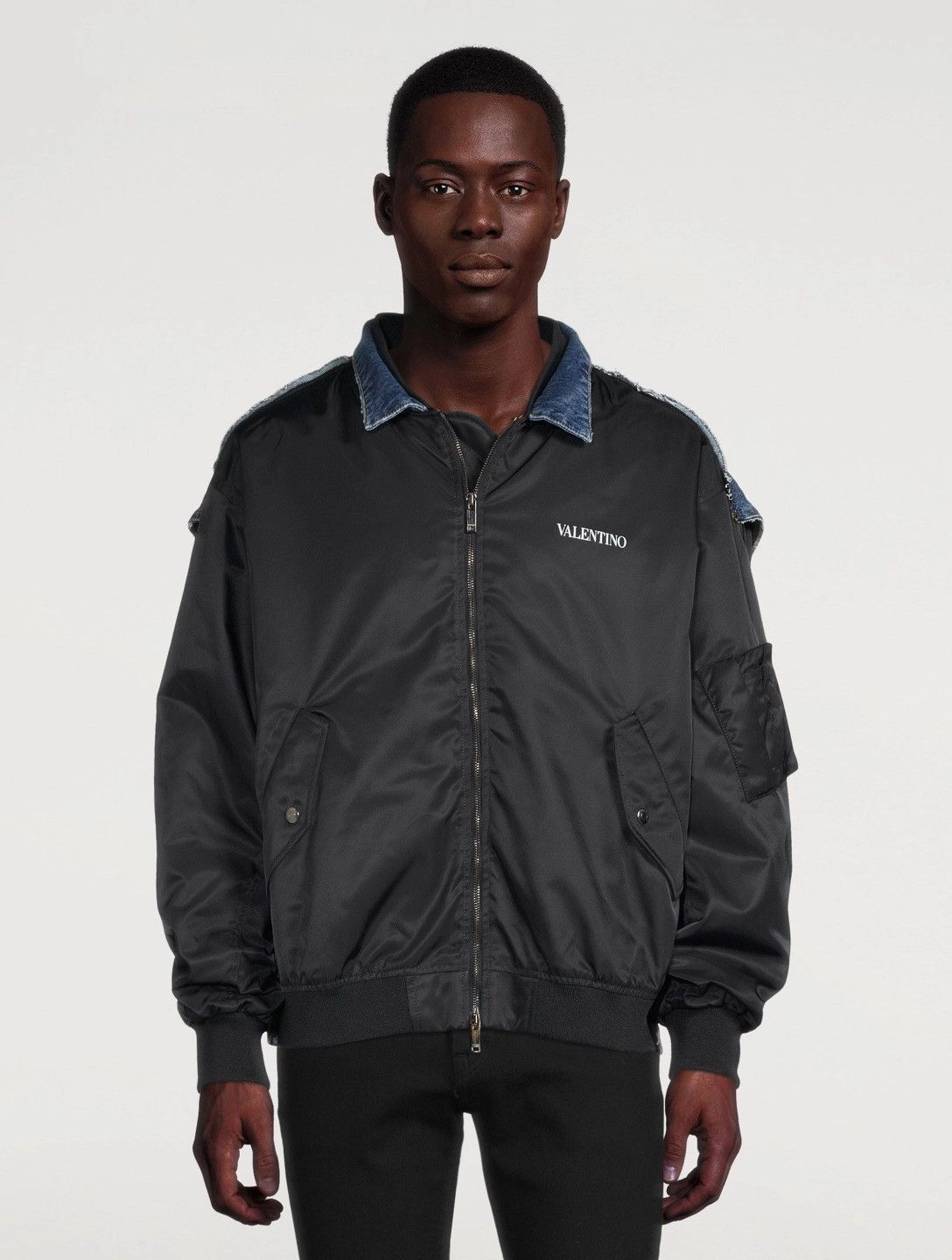 Valentino Valentino Nylon & Denim bomber jacket Size US L / EU 52-54 / 3 - 1 Thumbnail