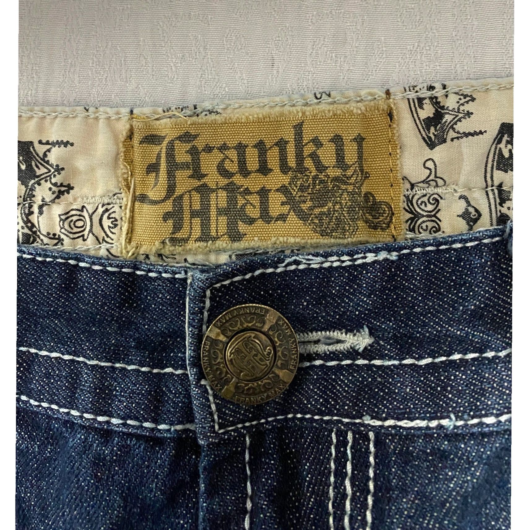 Vintage Franky Max Bootcut Jeans Men's Size 40×32 Blue Distressed Flap Pockets Whiskers Size US 40 / EU 56 - 4 Thumbnail