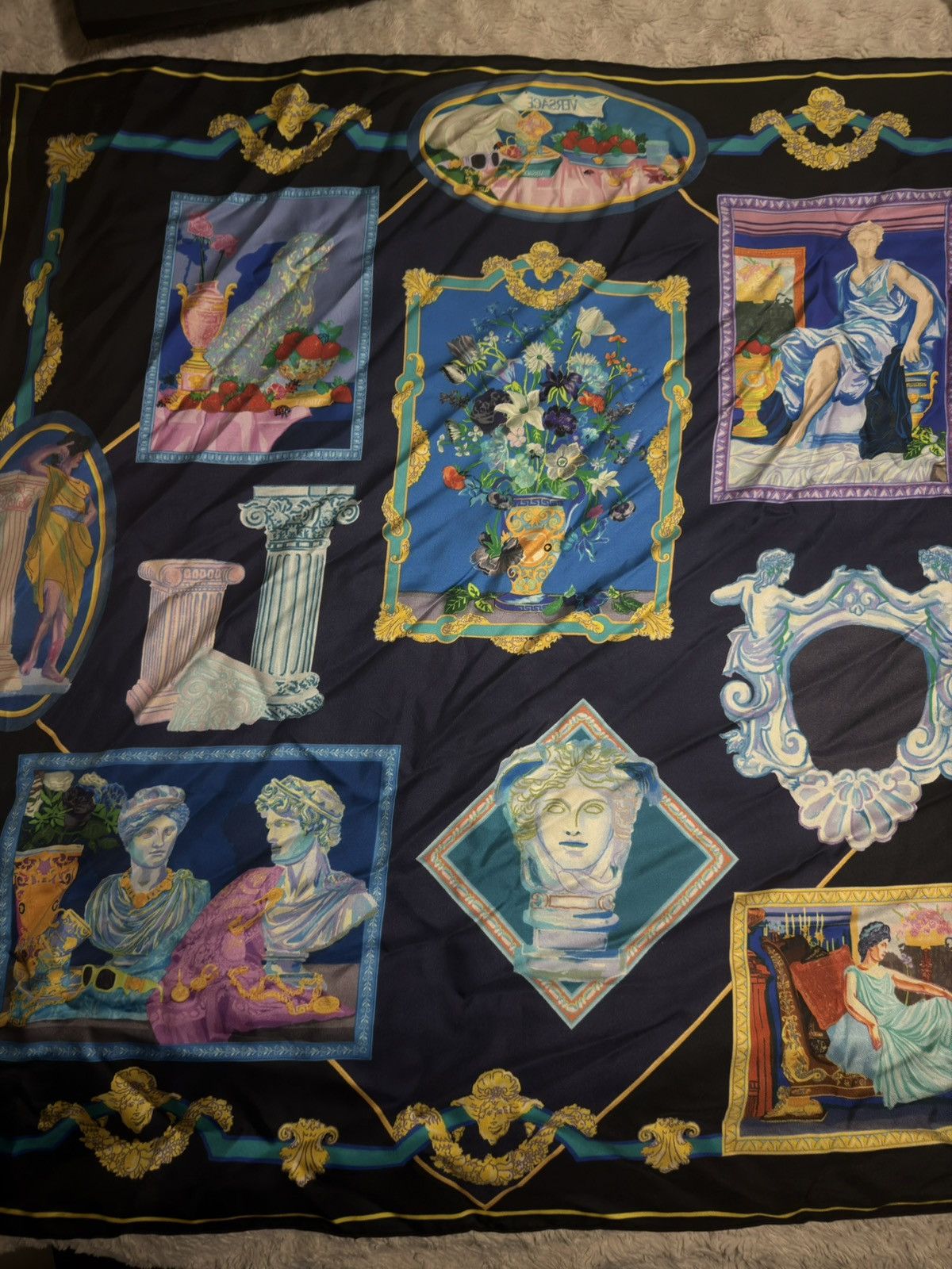 Versace Versace Large Gallery Silk Foulard Twill Scarf 90cm Size ONE SIZE - 2 Thumbnail