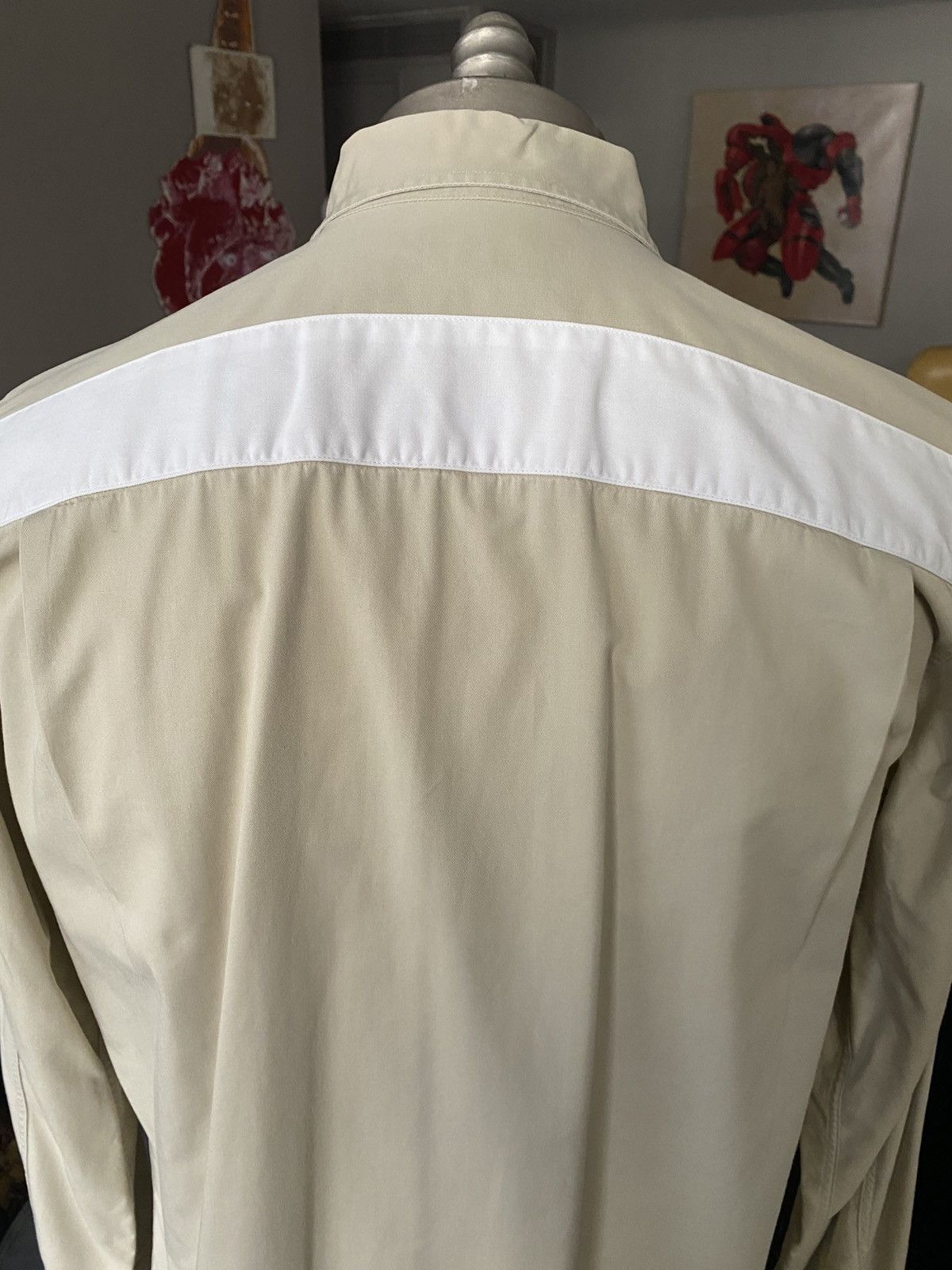 Helmut Lang 1998 Stripe Beige Shirt | Grailed