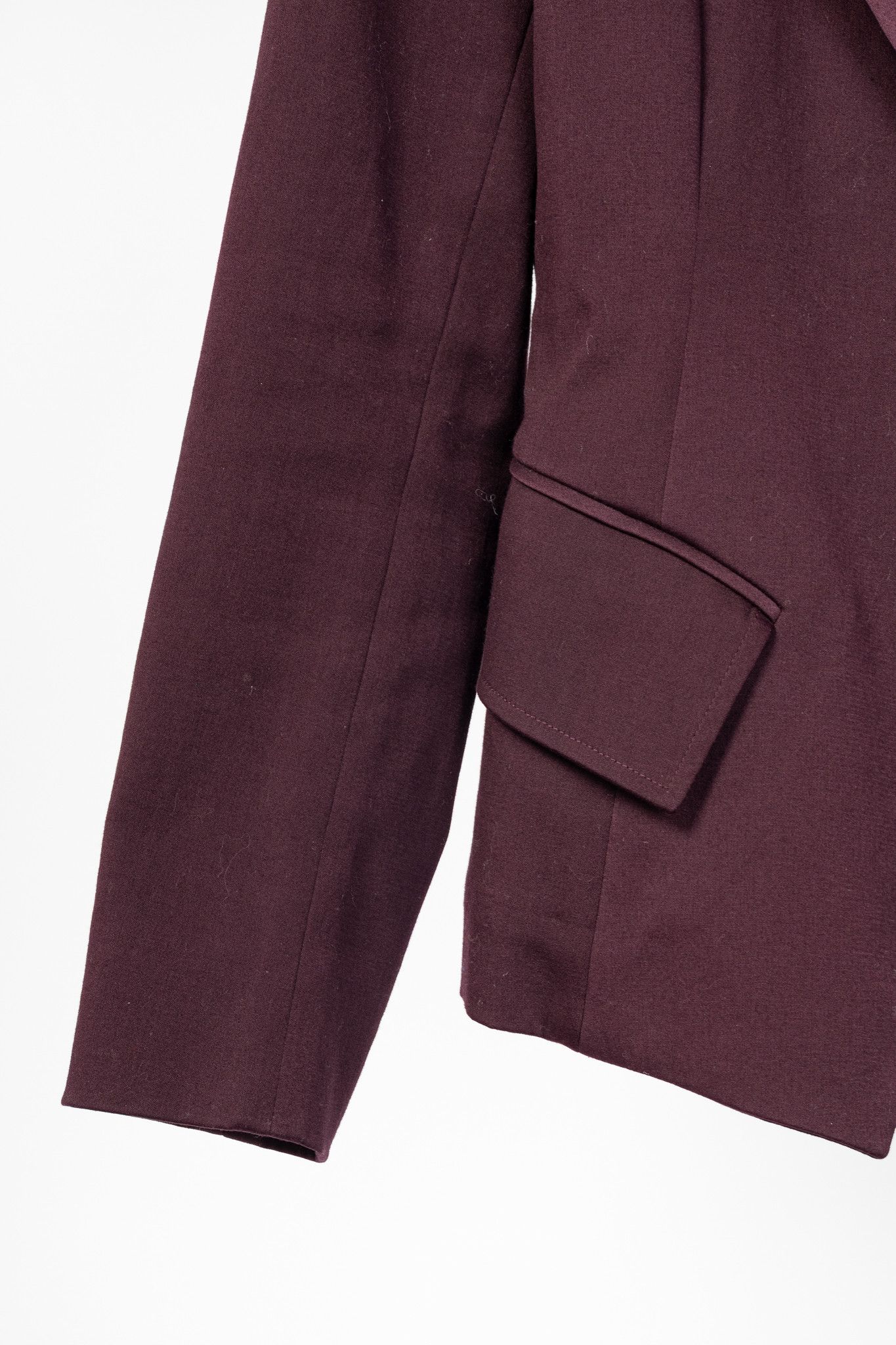 Donna Karan Donna Karan New York Burgundy Cotton-Ponte Blazer Size M / US 6-8 / IT 42-44 - 6 Thumbnail