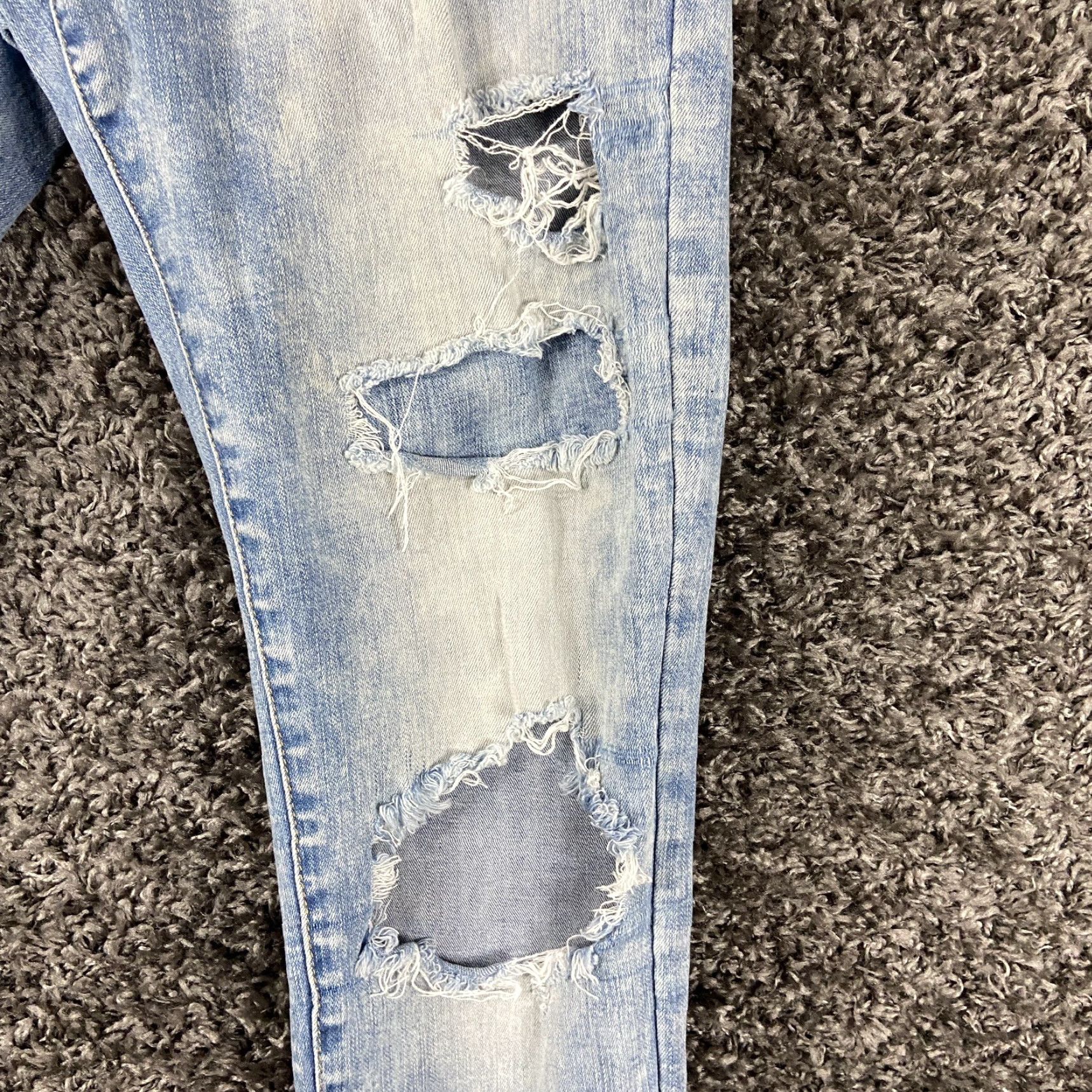American Eagle Outfitters AMERICAN EAGLE Skinny Distressed Stretch Jeans Men's 30x30 Blue Size US 30 / EU 46 - 4 Thumbnail