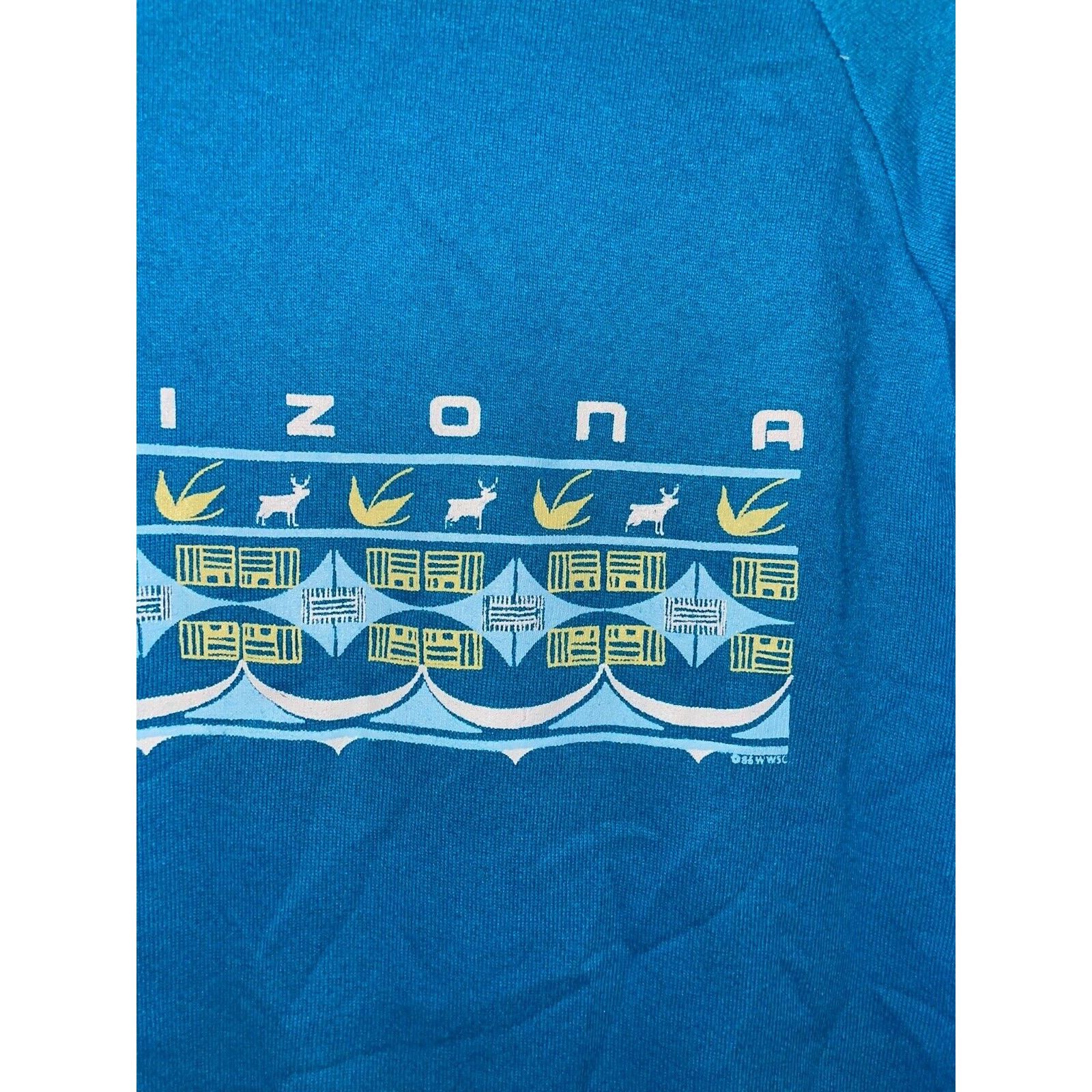 Jerzees Vintage Arizona Crewneck Deer Native Blue Sweatshirt VTG 80s Size US M / EU 48-50 / 2 - 4 Thumbnail