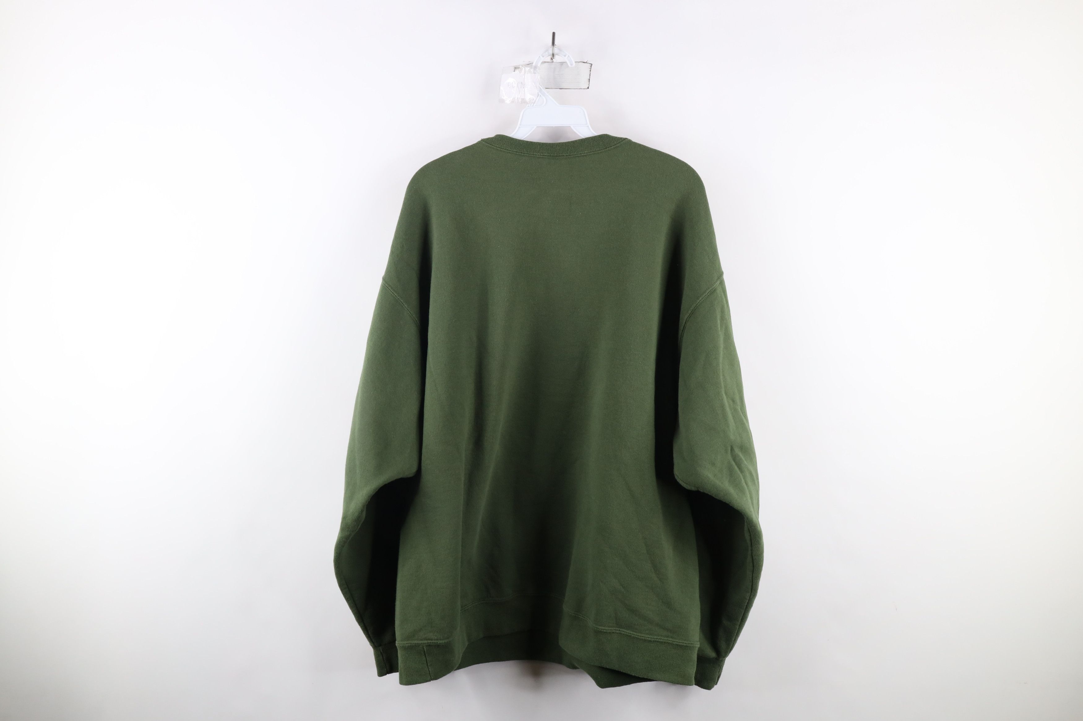 Vintage Vintage 90s Streetwear Blank Crewneck Sweatshirt Army Green Size ONE SIZE - 7 Thumbnail