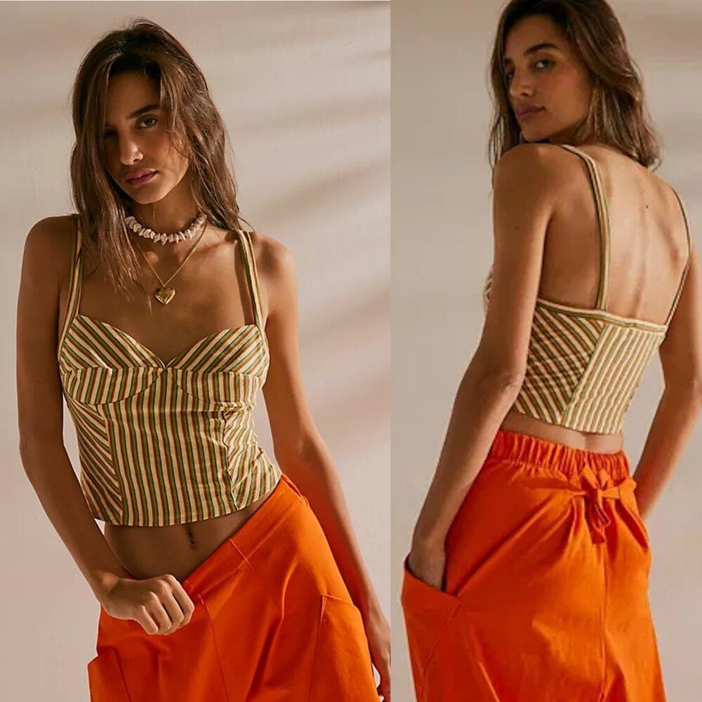 Free People New Free People FP Beach Carly Striped Tank Size M Size M / US 6-8 / IT 42-44 - 1 Thumbnail
