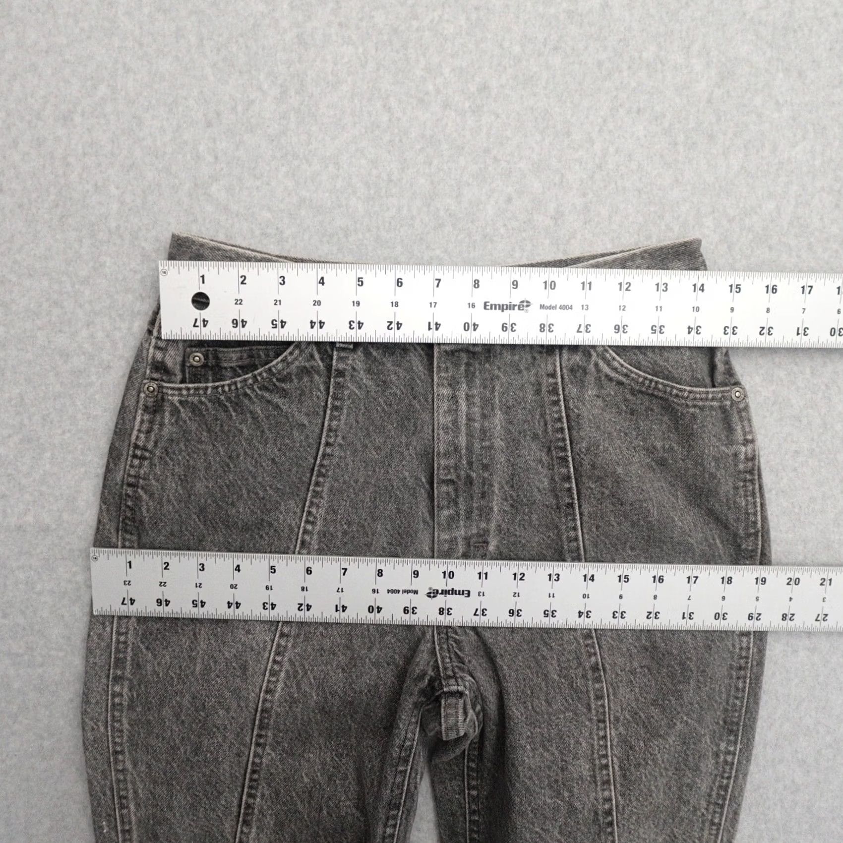 Lee VINTAGE Lee Womens Size 13 Gray Acid Wash High Waist Ankle Zip Mom Jeans Size 34" / US 12 / IT 48 - 7 Thumbnail