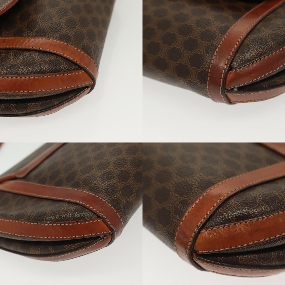 Celine CELINE Macadam Canvas Shoulder Bag Pvc Leather Brown Gold Size ONE SIZE - 10 Thumbnail