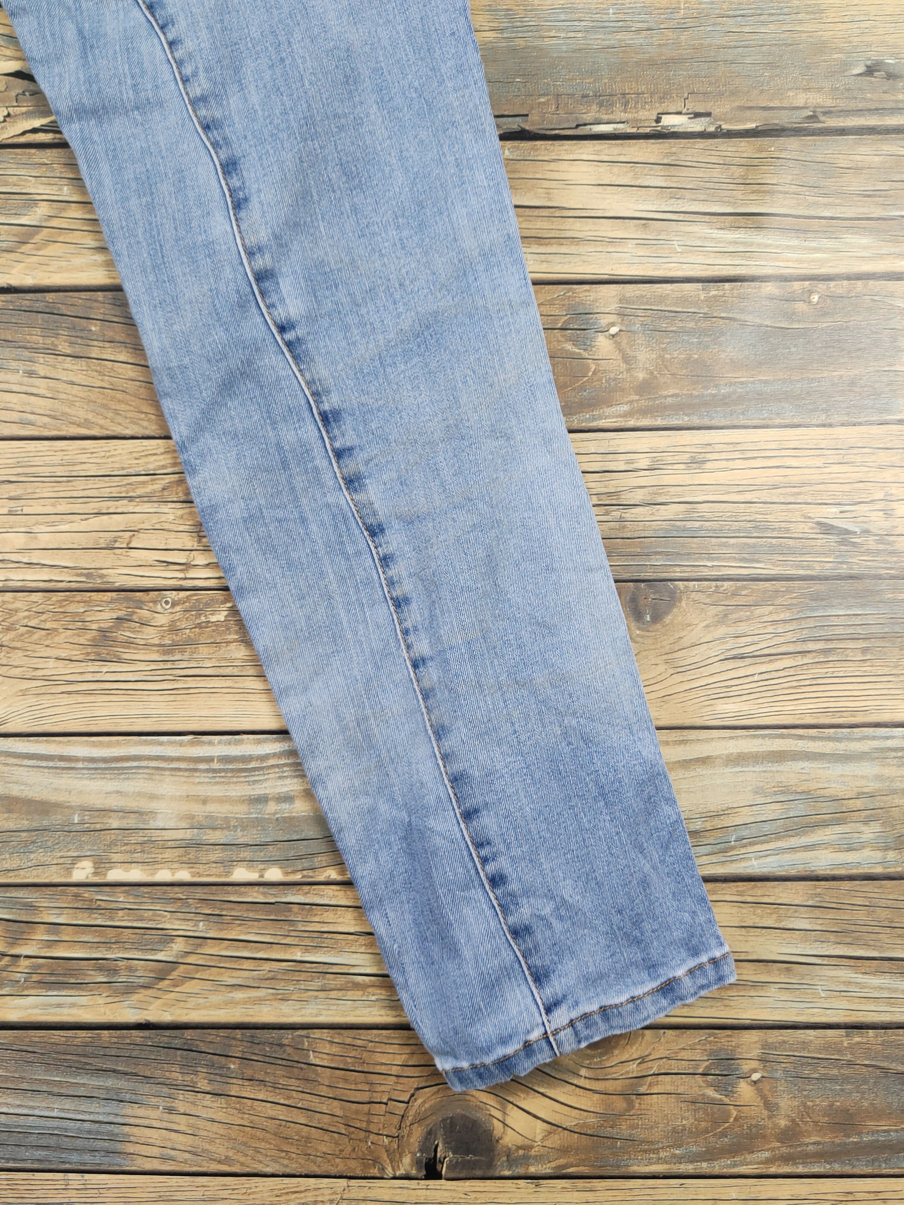 Japanese Brand Burtle Blue Distressed Ripped Soft denim Jeans #W1976 Size US 31 - 13 Thumbnail