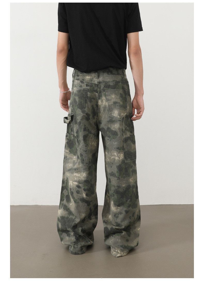 Vintage Retro men's loose straight casual workwear camouflage jeans Size US 32 / EU 48 - 6 Thumbnail