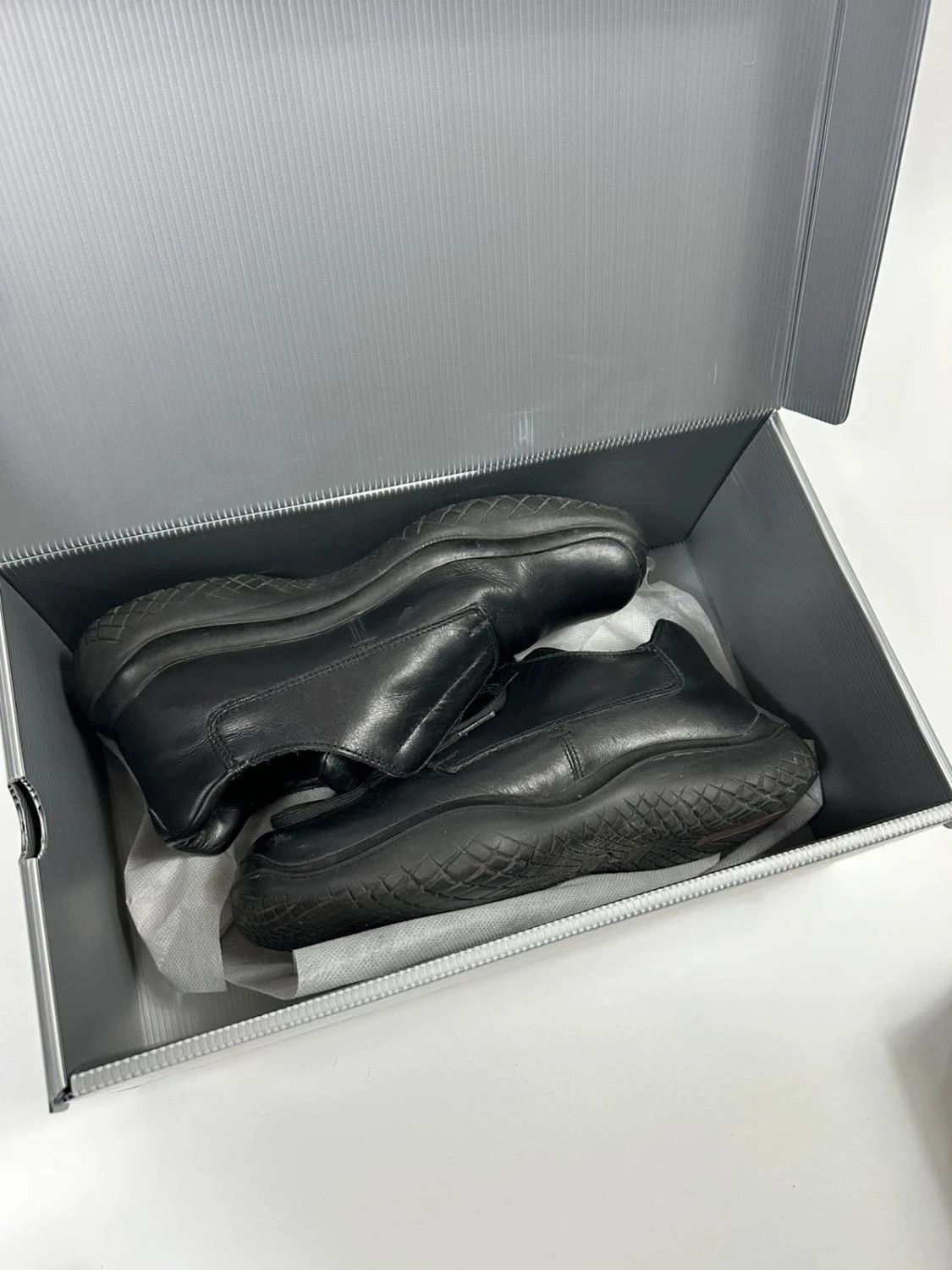 Prada Prada Sport FW1999 Black Leather Vibram Puddle Loafer Size US 10 / EU 43 - 12 Thumbnail