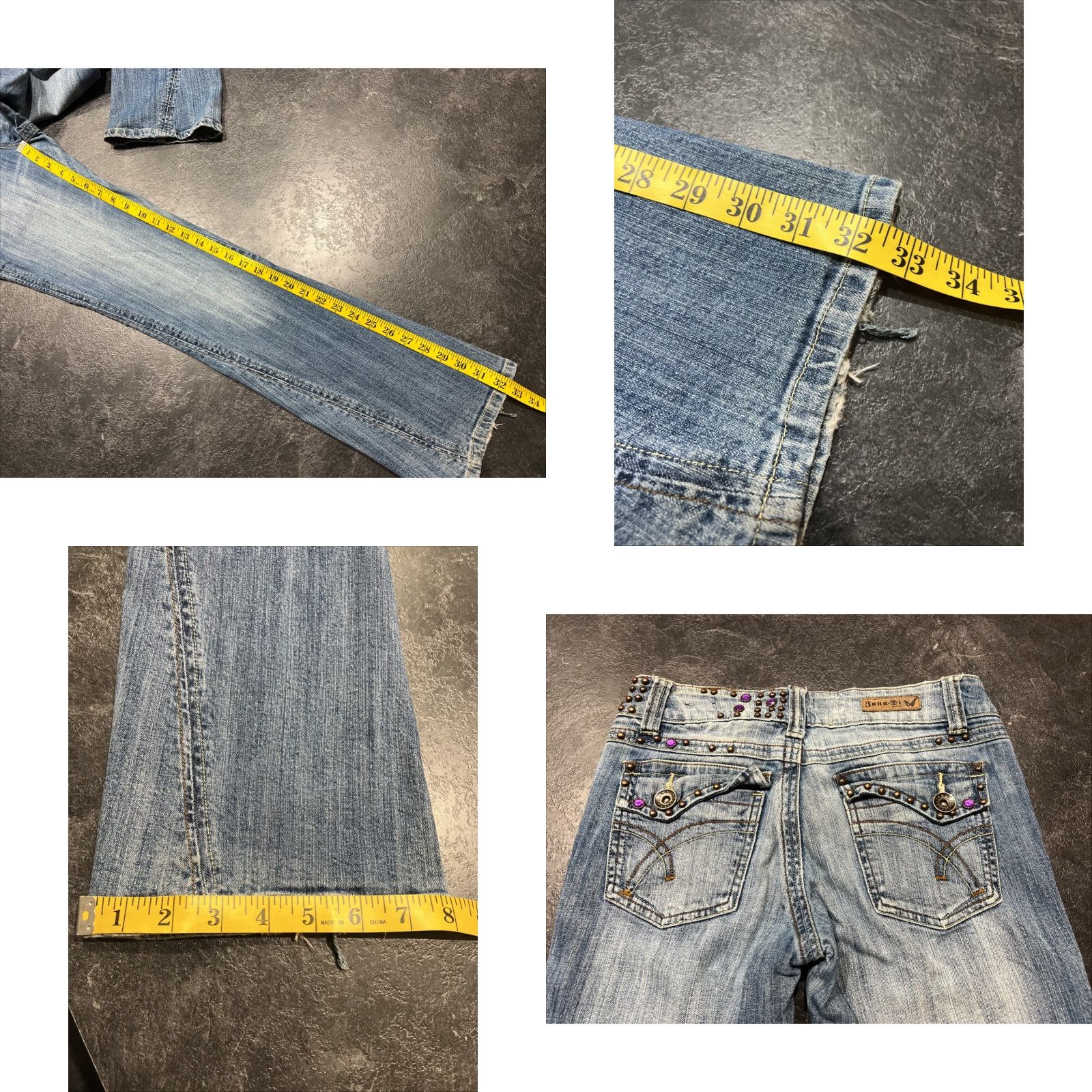 Vintage VINTAGE Zana Di Women’s 28x32 High Rise Flare Leg Jeans Embroidered 90s Y2K Denim Blue Juniors Size 27" / US 4 / IT 40 - 8 Thumbnail