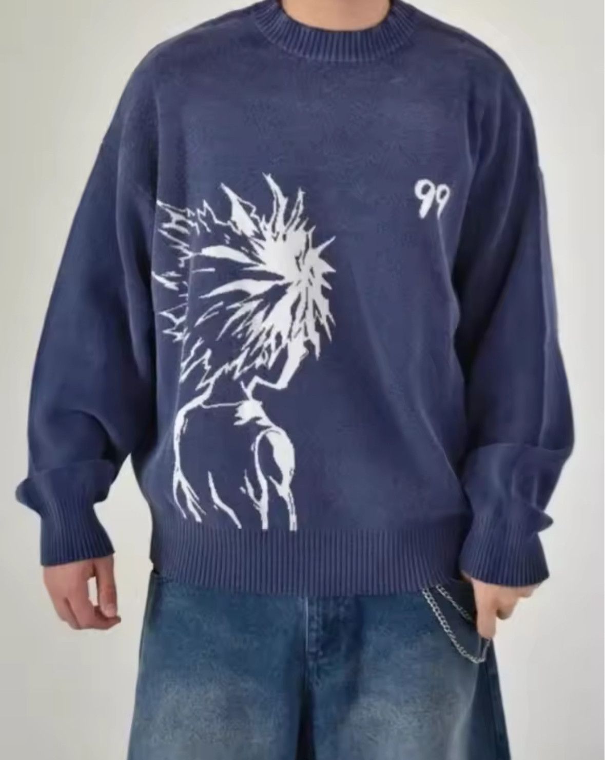 Other Street Vintage Retro Dragon Boy Anime Sweater Jacquard Size US M / EU 48-50 / 2 - 1 Thumbnail